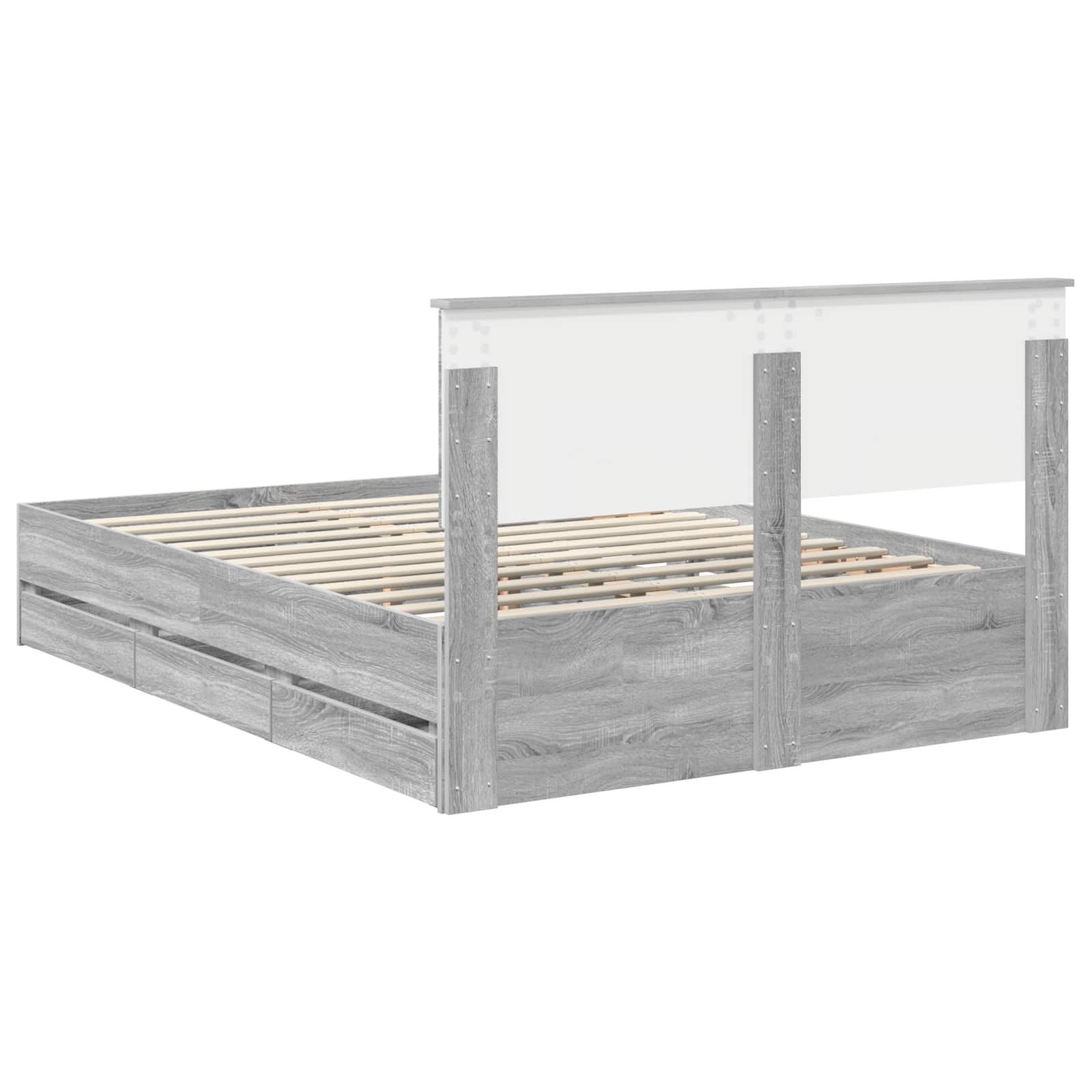 Cadre de lit Gris Sonoma 140 x 190 cm Bois Ingénierie - XIOS