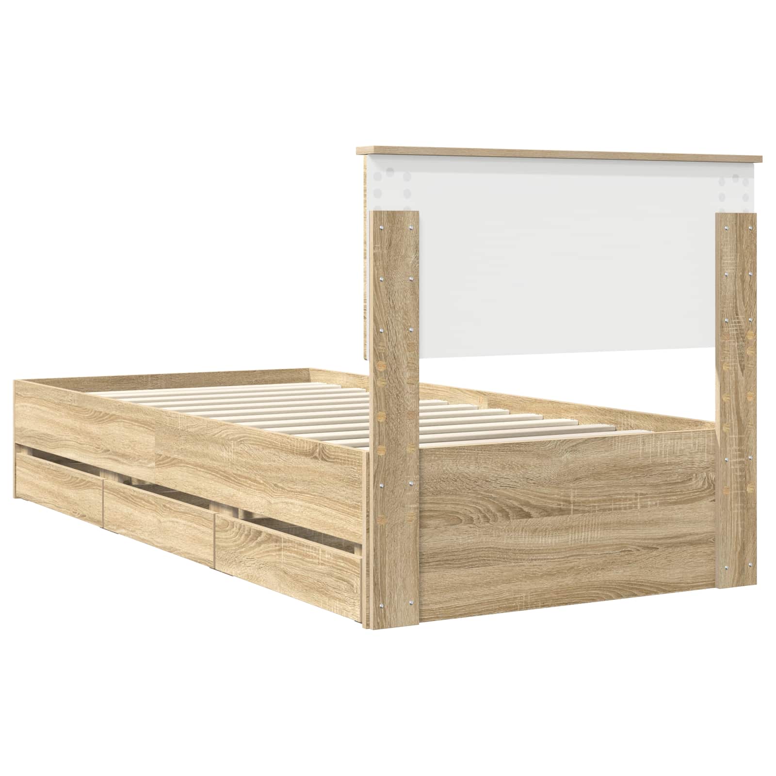 Cadre de lit Chêne Sonoma 90 x 190 cm Bois Ingénierie - XIOS