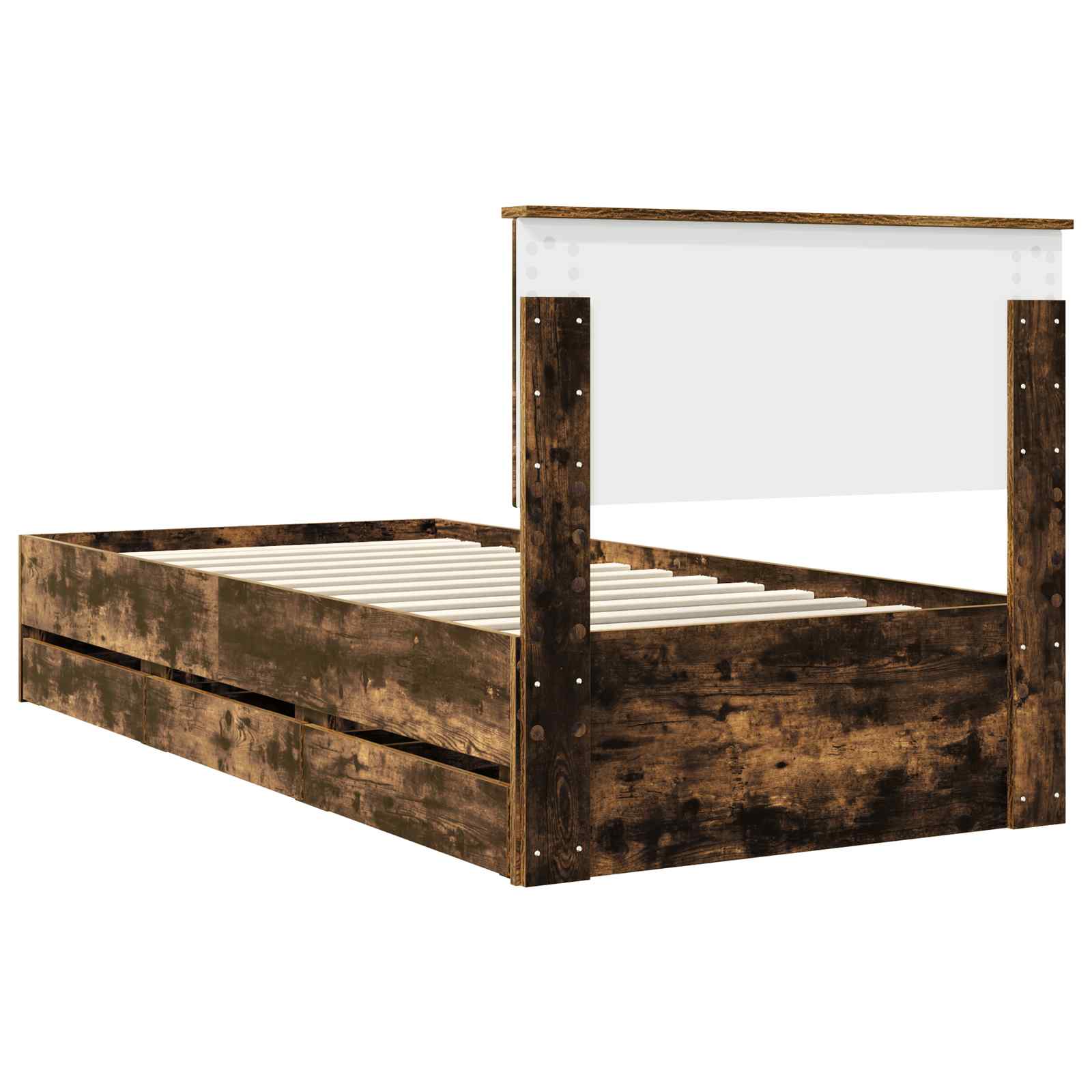 Cadre de lit avec tiroir Chêne fumé 90 x 190 cm Bois Ingénierie - XIOS