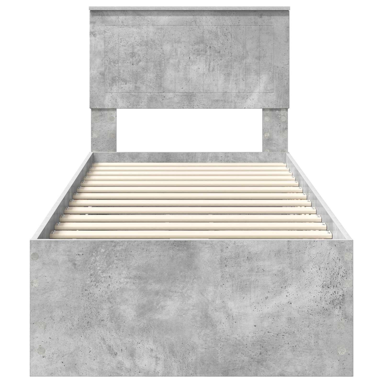 Cadre de lit avec tiroir Gris béton 75 x 190 cm Bois Ingénierie - XIOS