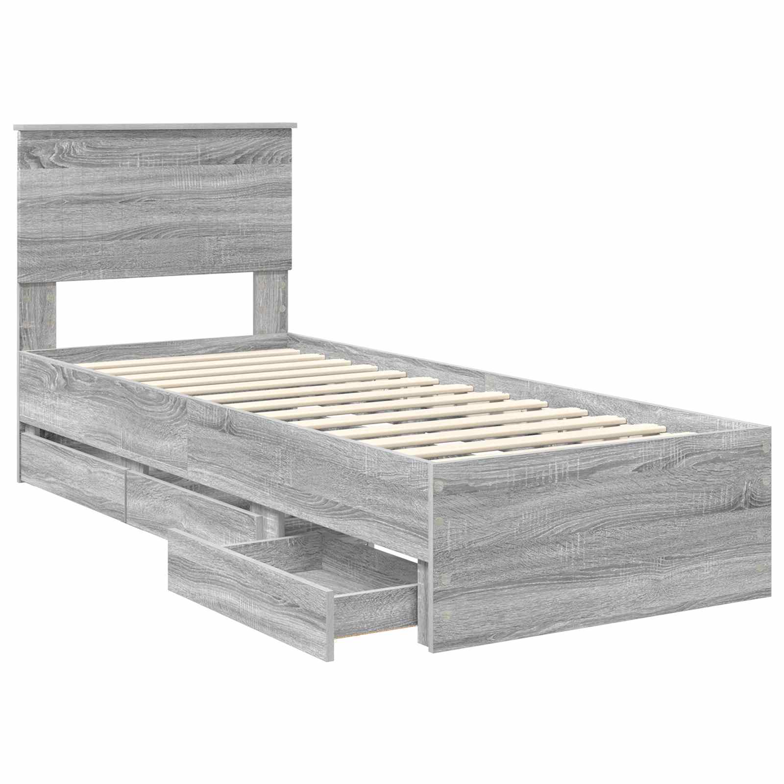 Cadre de lit Gris Sonoma 75 x 190 cm Bois Ingénierie - XIOS