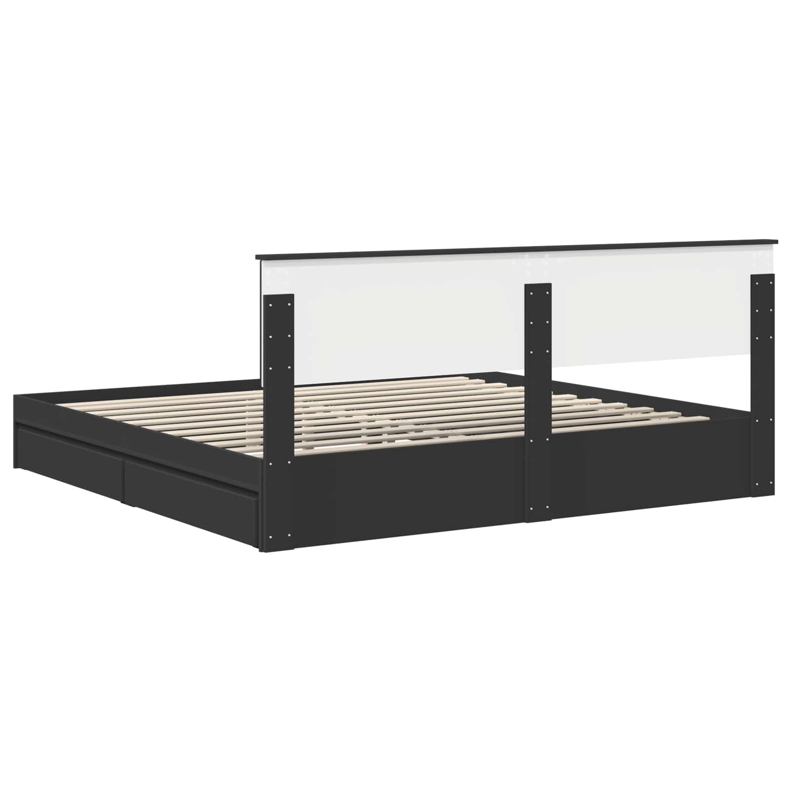 Lit de Rangement Noir 200 x 200 cm Bois d'ingénierie - XIOS