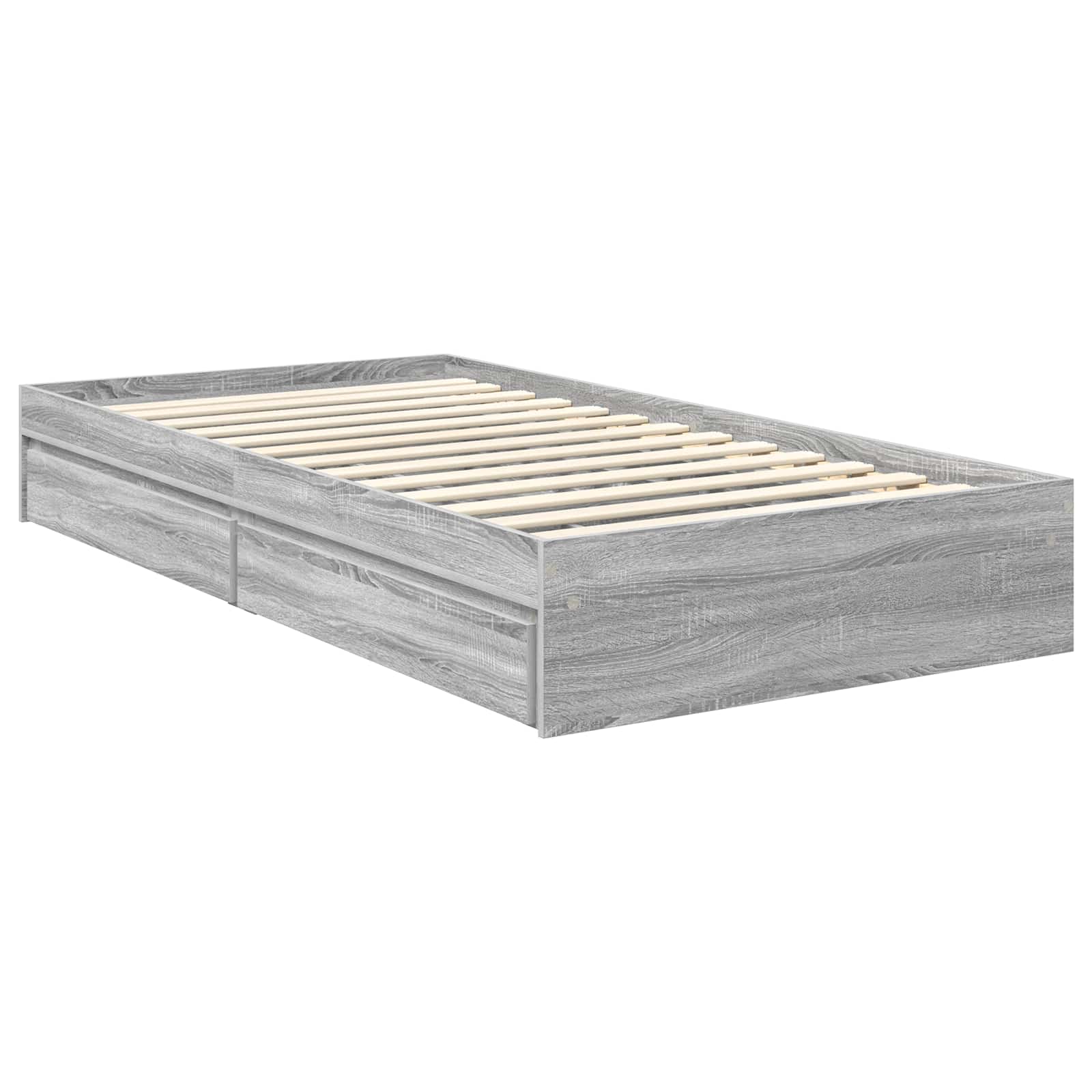 Lit de Rangement Gris Sonoma 100 x 200 cm Bois d'ingénierie - XIOS