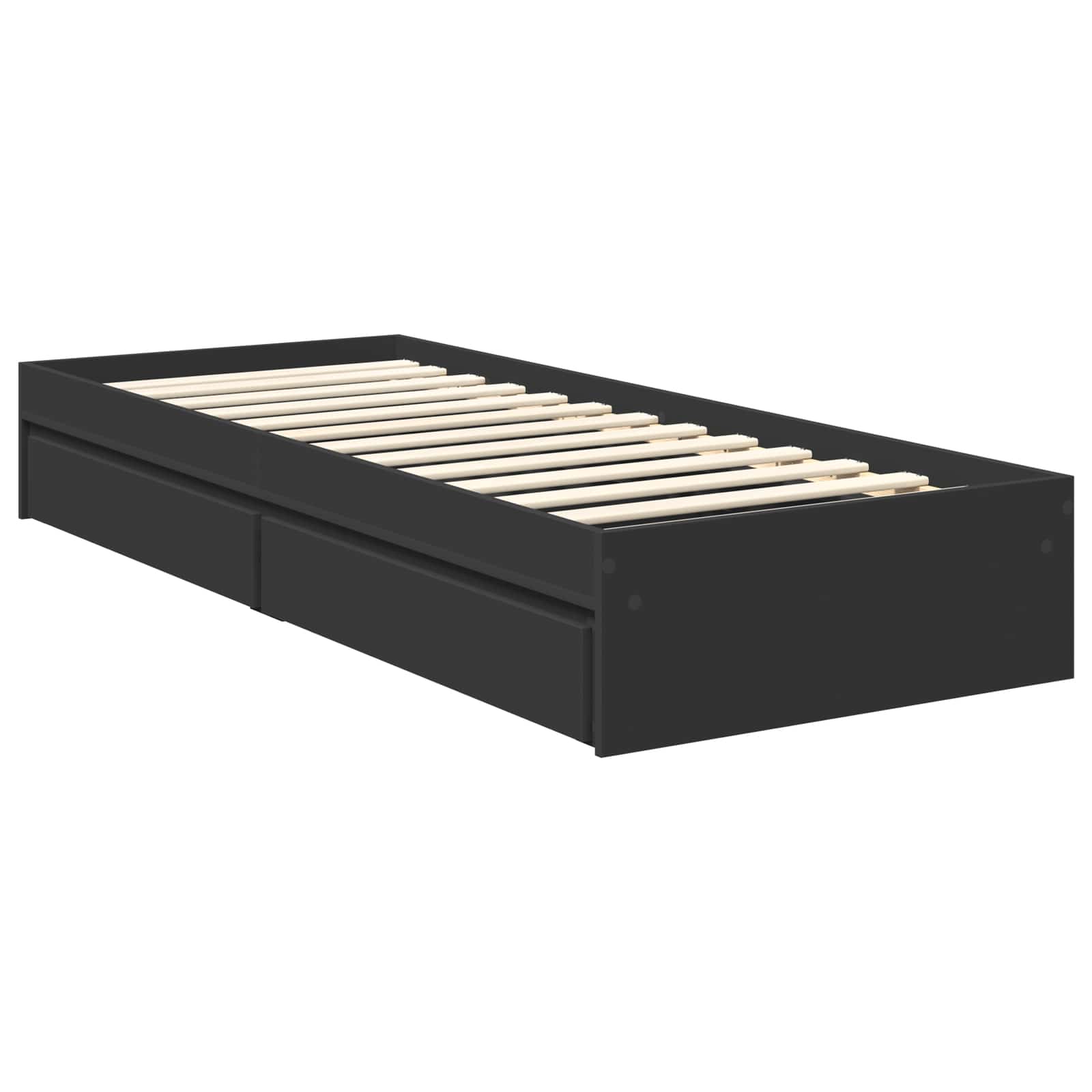 Lit de Rangement avec tiroir Noir 75 x 190 cm Bois d'ingénierie - XIOS