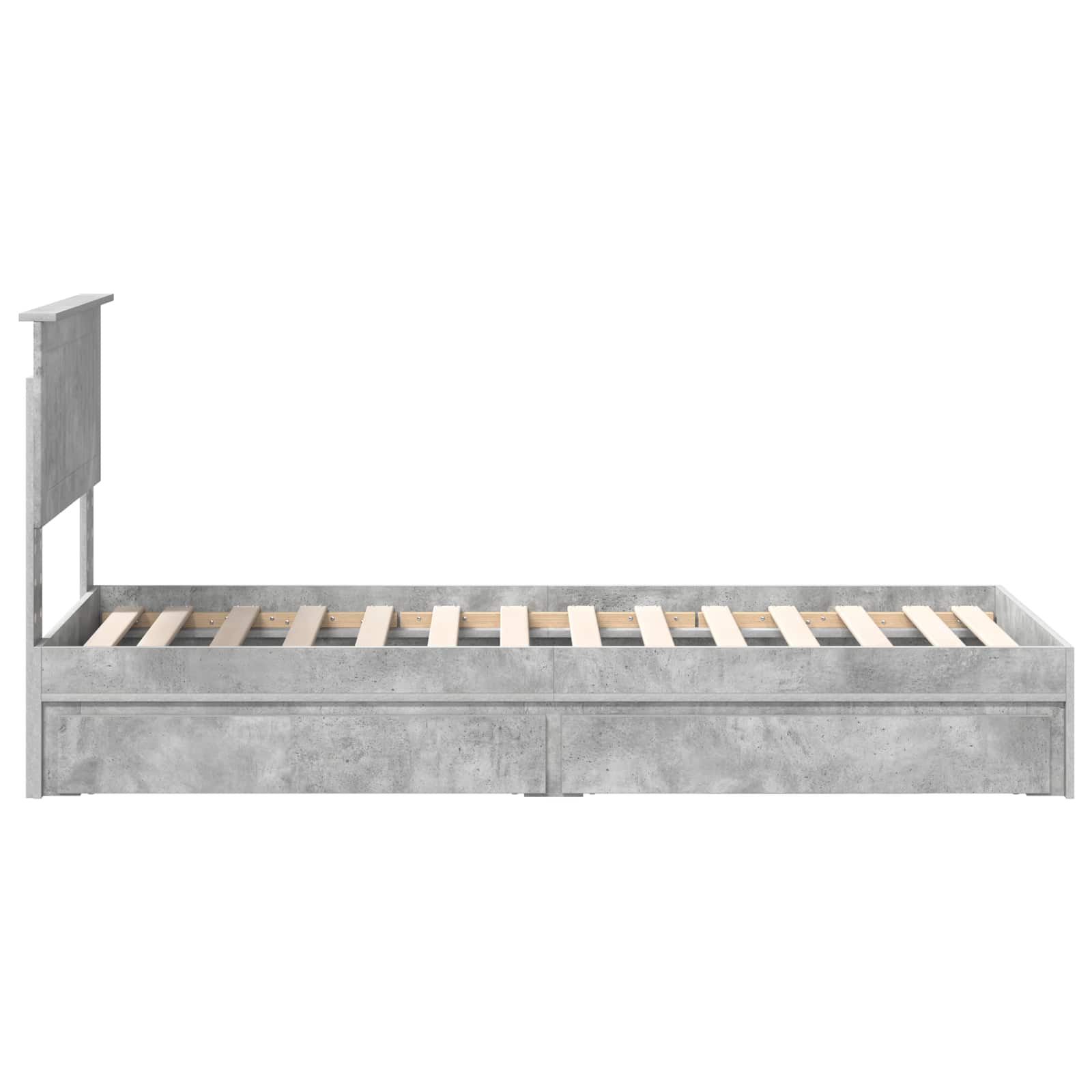 Cadre de lit Gris béton 75 x 190 cm Bois d'ingénierie - XIOS