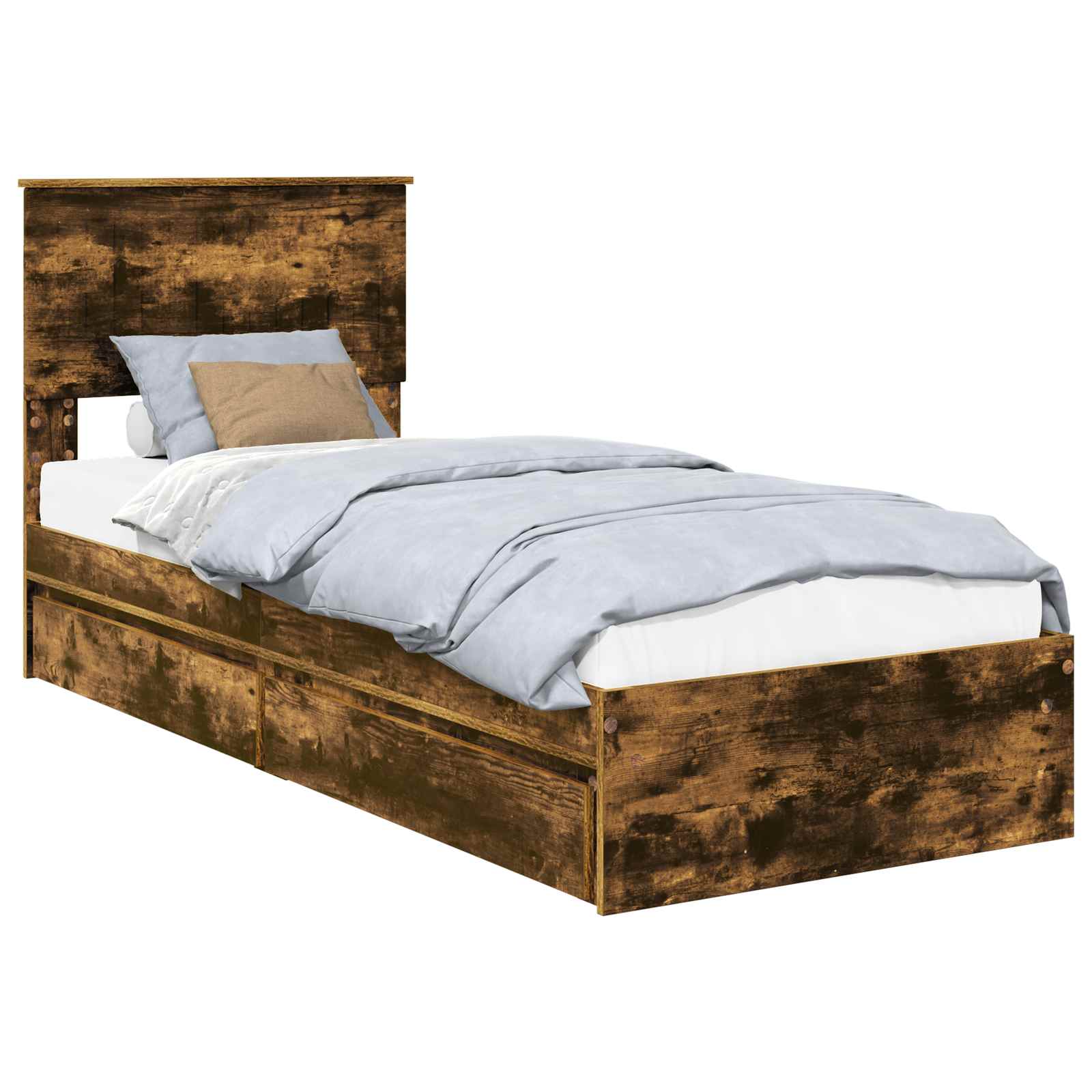 Lit de Rangement Chêne fumé 75 x 190 cm Bois d'ingénierie - XIOS