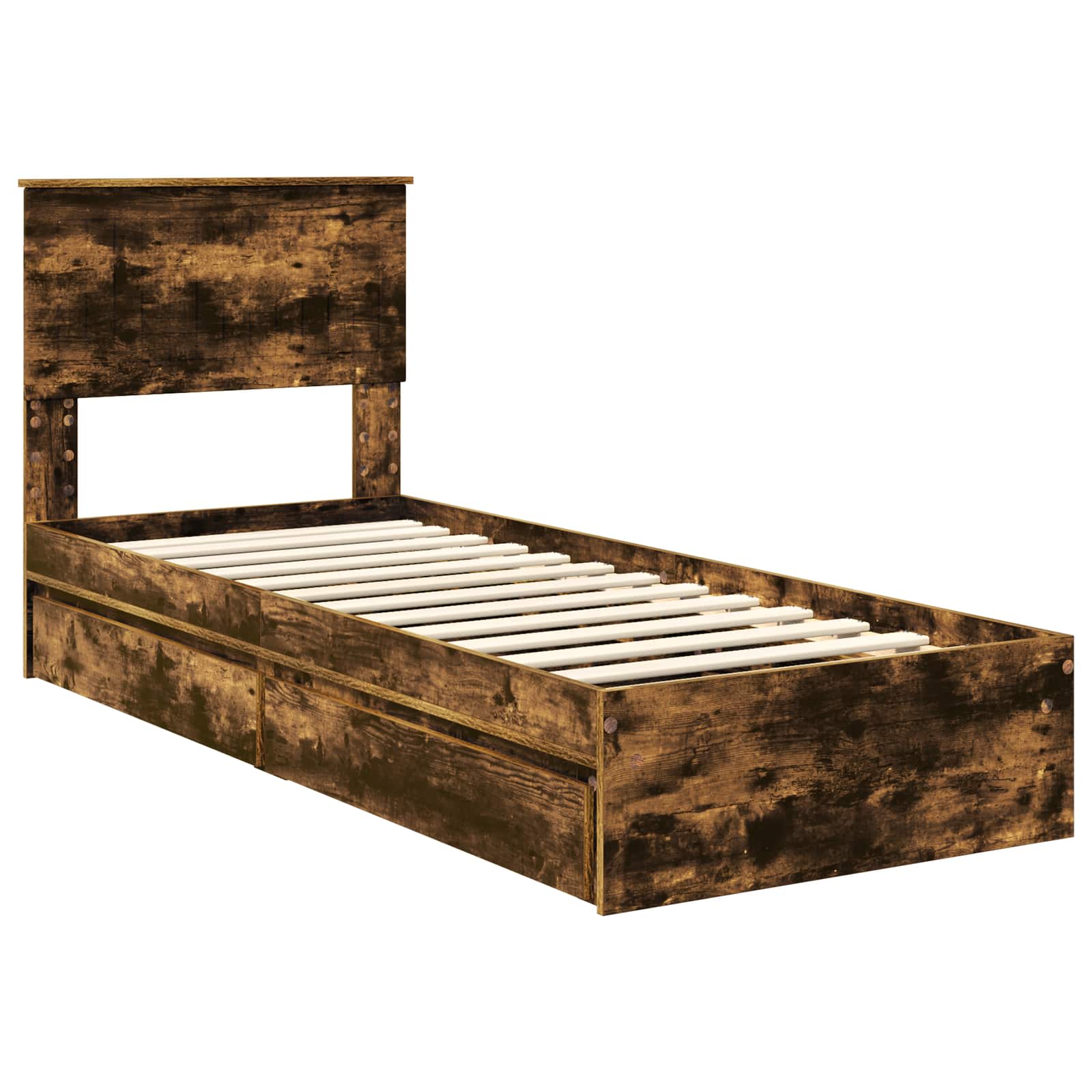 Lit de Rangement Chêne fumé 75 x 190 cm Bois d'ingénierie - XIOS