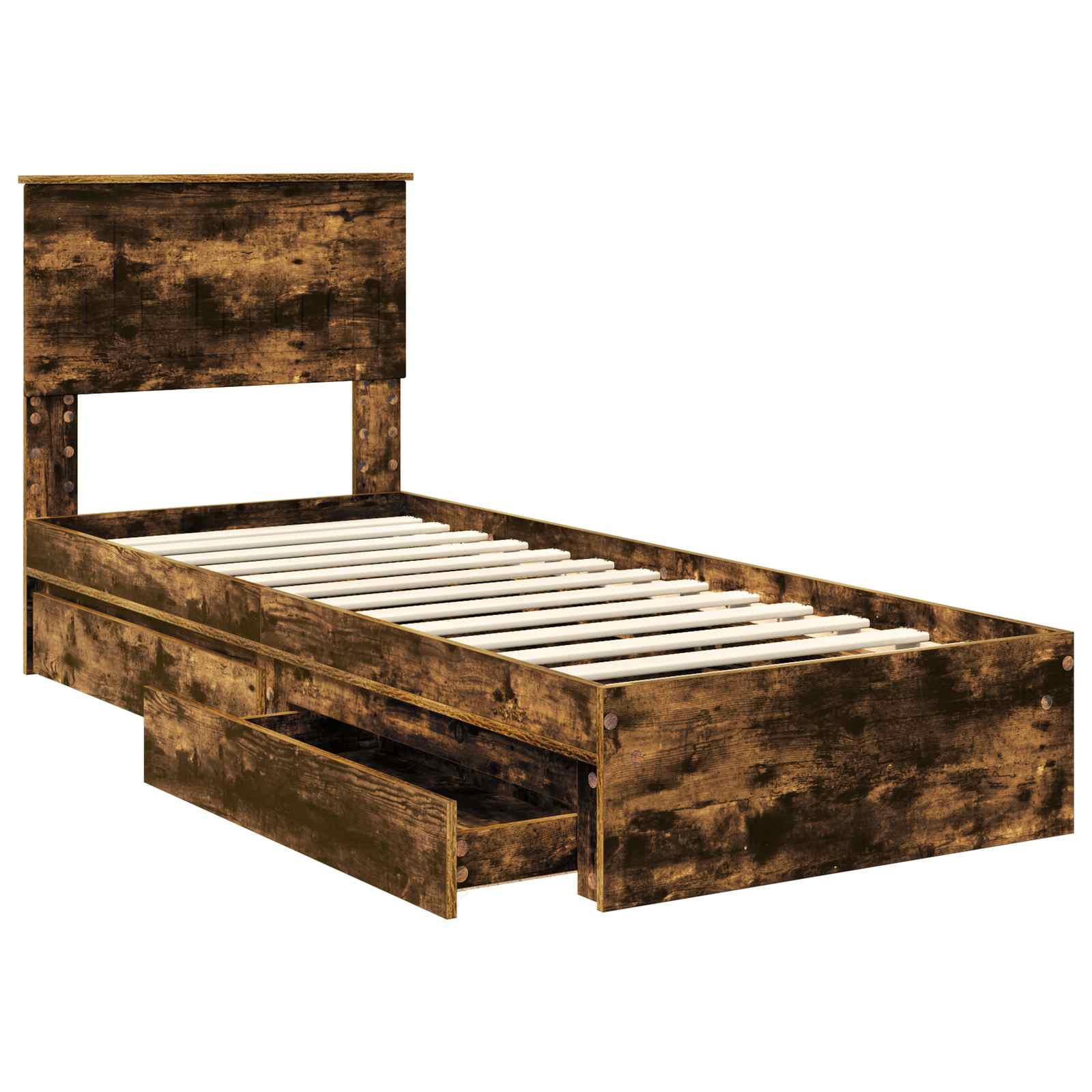 Lit de Rangement Chêne fumé 75 x 190 cm Bois d'ingénierie - XIOS