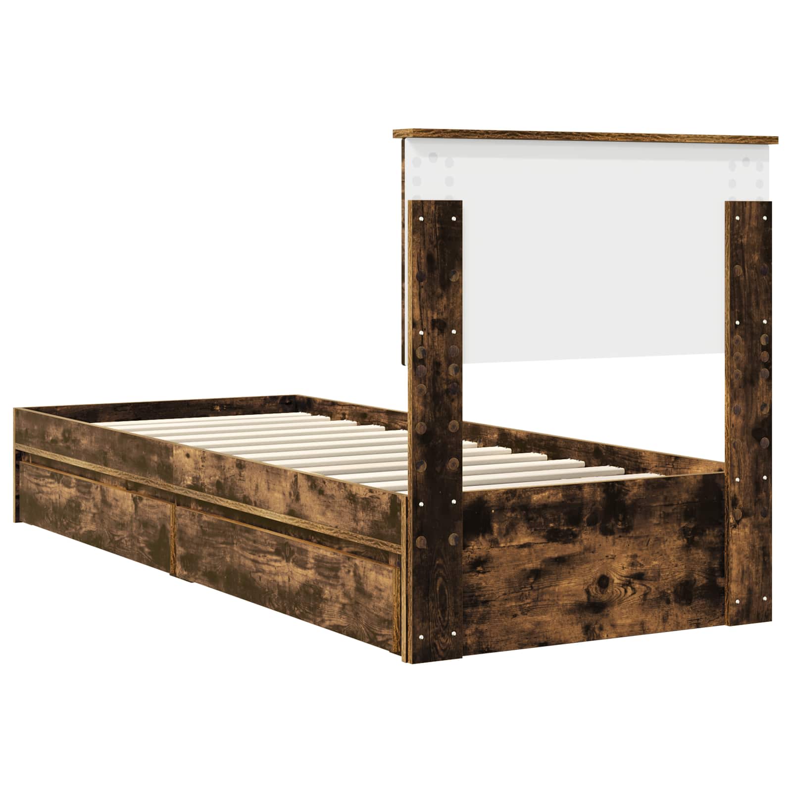 Lit de Rangement Chêne fumé 75 x 190 cm Bois d'ingénierie - XIOS