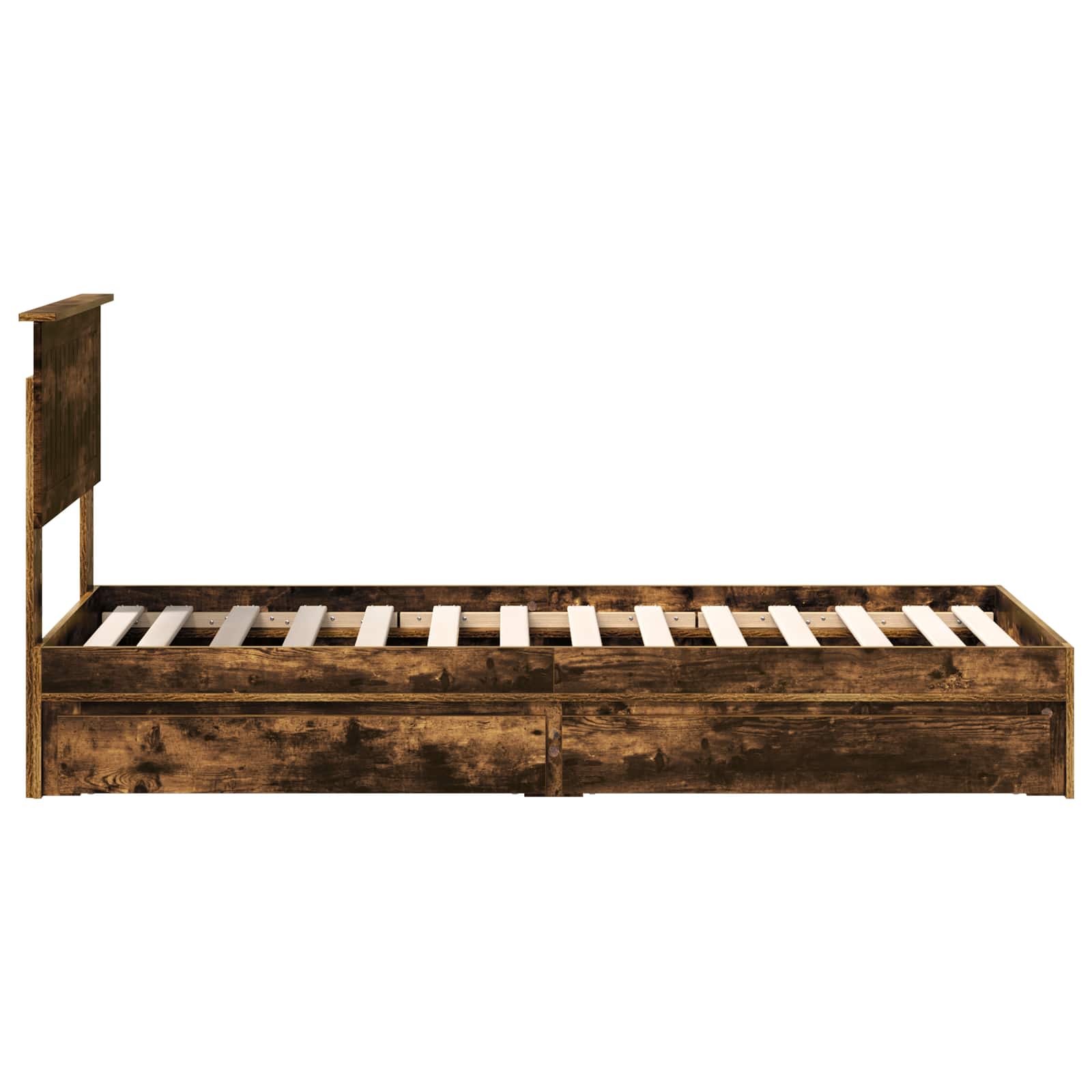 Lit de Rangement Chêne fumé 75 x 190 cm Bois d'ingénierie - XIOS