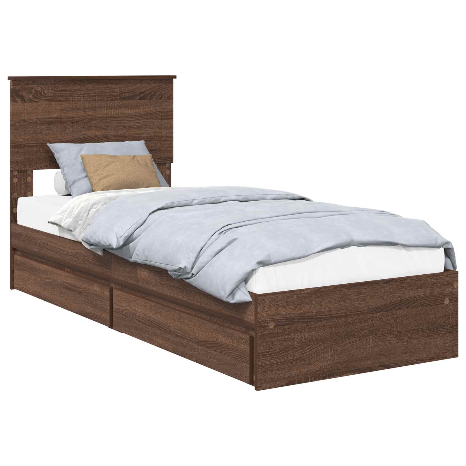 Lit de Rangement Chêne brun 75 x 190 cm Bois d'ingénierie - XIOS