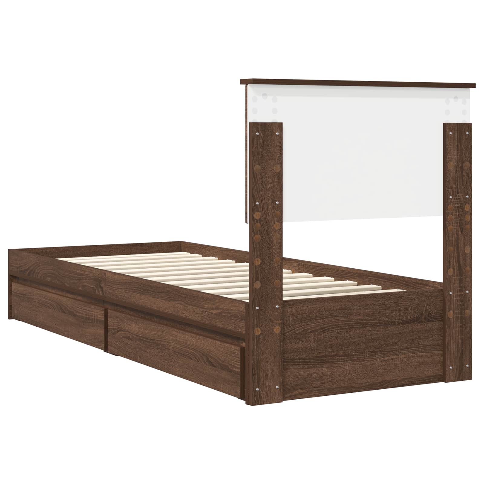 Lit de Rangement Chêne brun 75 x 190 cm Bois d'ingénierie - XIOS