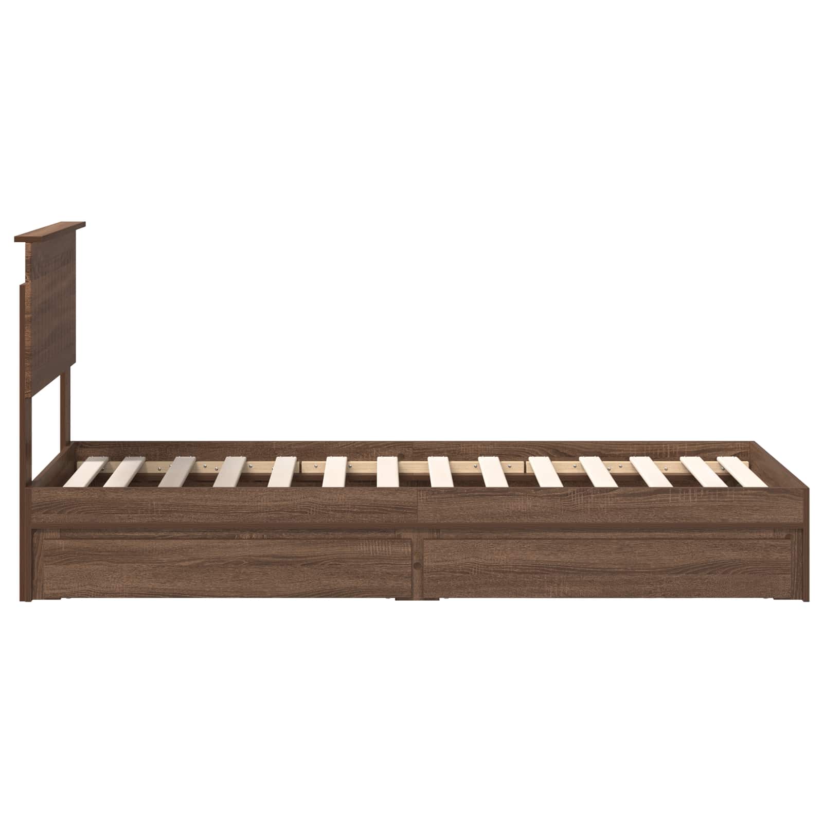 Lit de Rangement Chêne brun 75 x 190 cm Bois d'ingénierie - XIOS