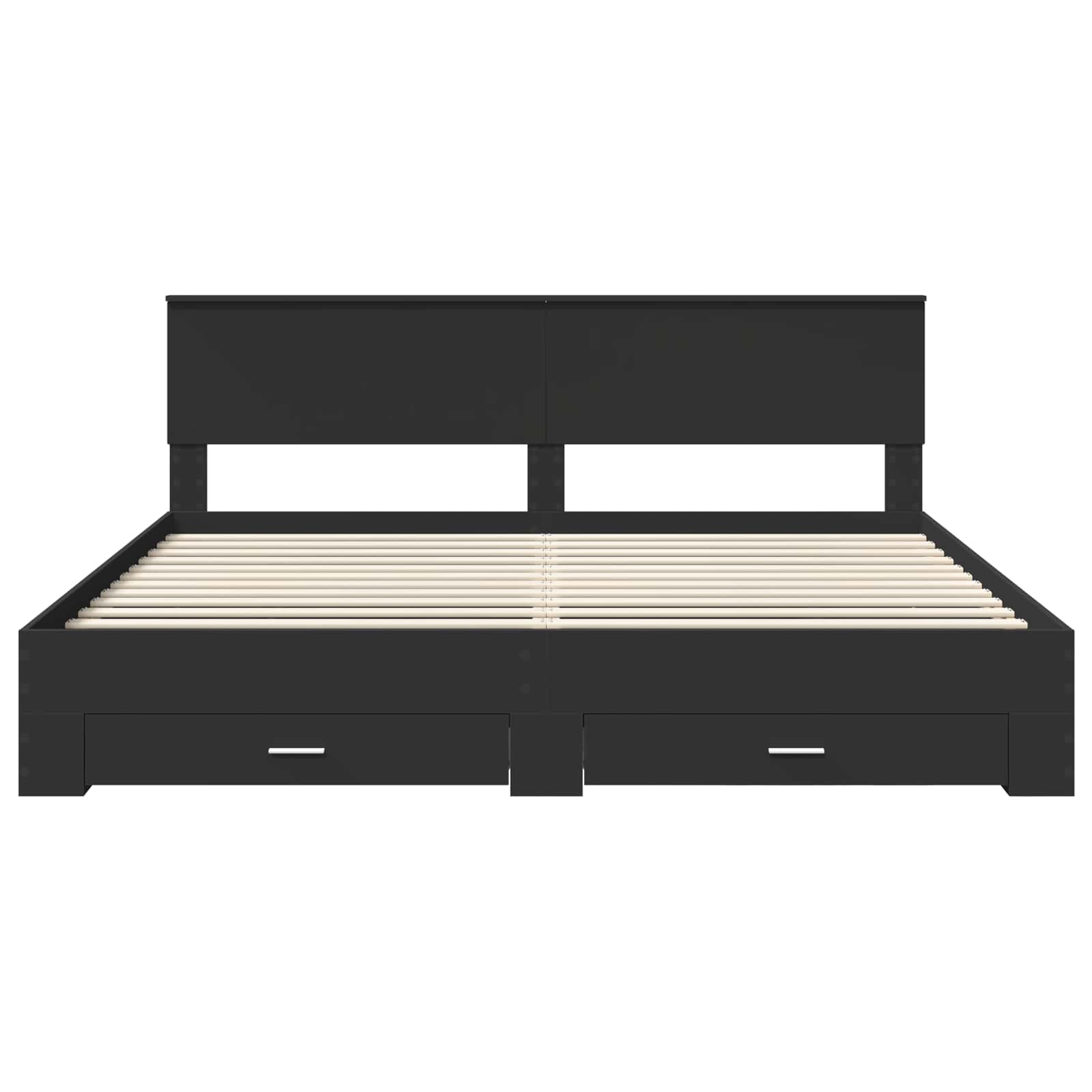 Cadre de lit Noir et argent 200 x 200 cm Bois d'ingénierie - XIOS