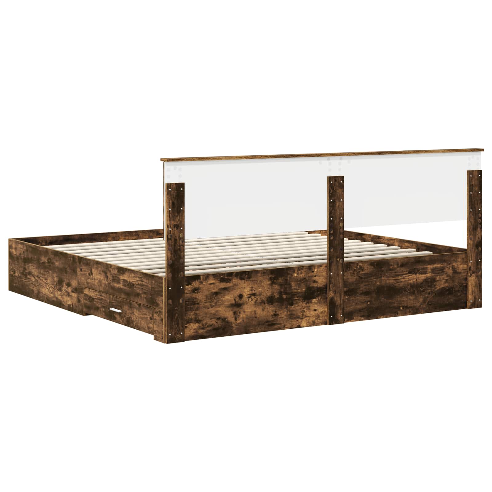 Cadre de lit Chêne fumé 200 x 200 cm Bois d'ingénierie - XIOS