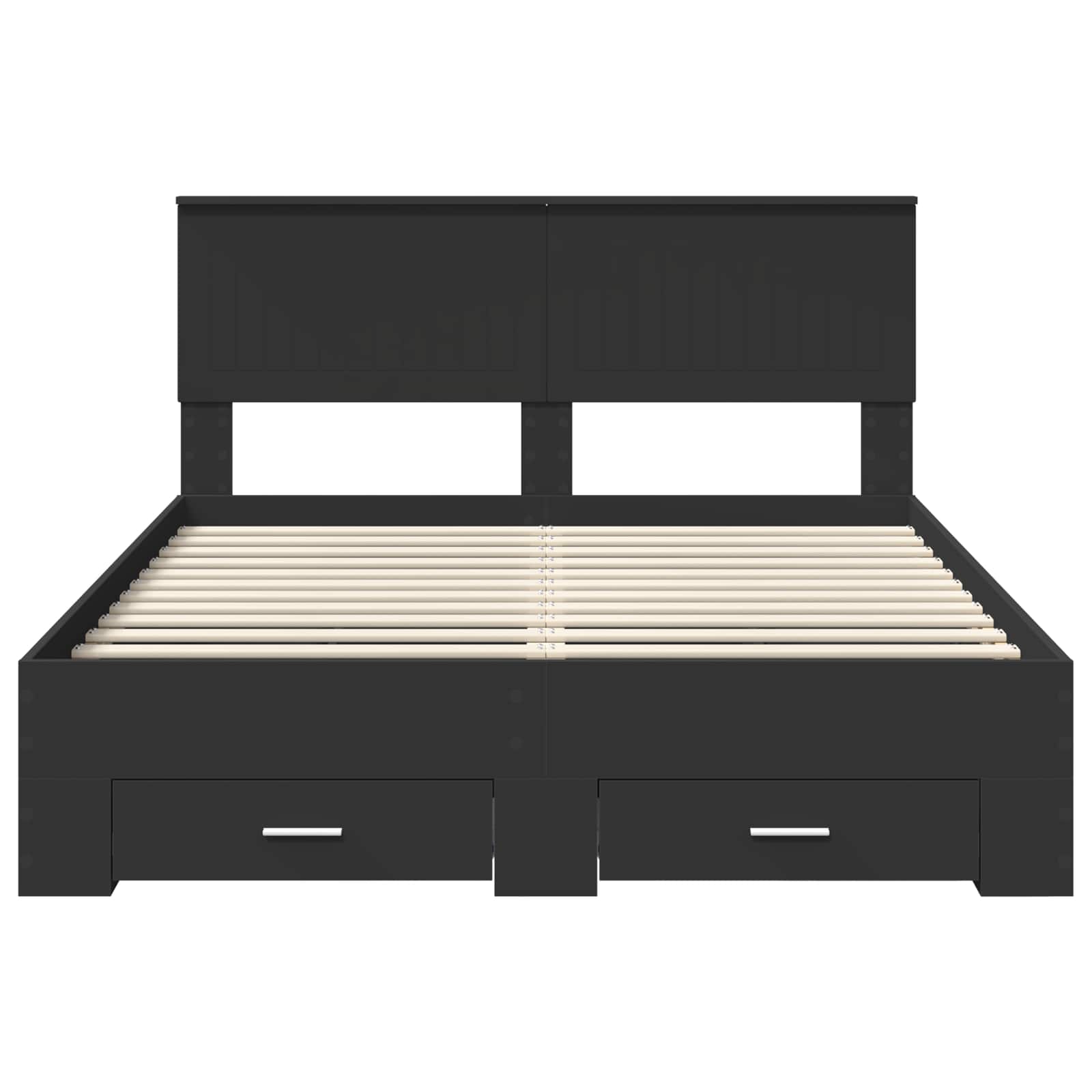 Cadre de lit avec tiroir Noir 135 x 190 cm Bois d'ingénierie - XIOS