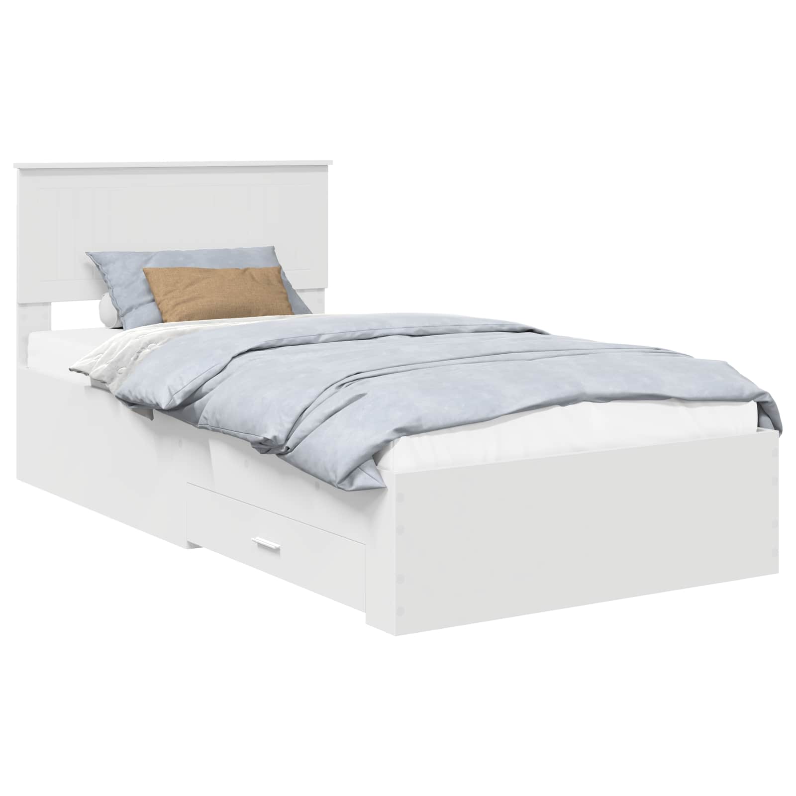 Cadre de lit avec tiroir Blanc 100 x 200 cm Bois d'ingénierie - XIOS