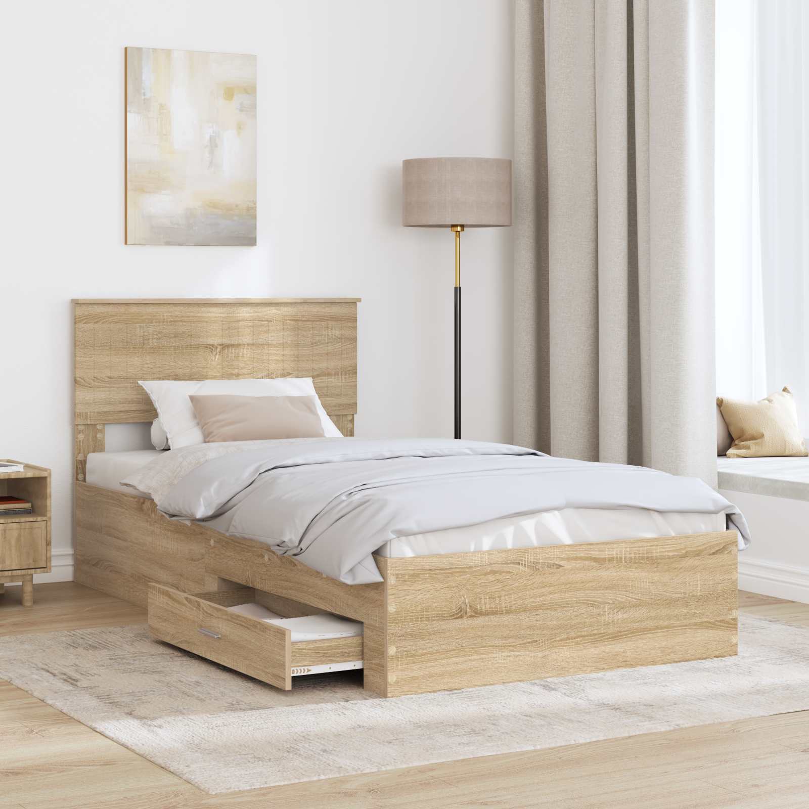 Cadre de lit Chêne Sonoma 100 x 200 cm Bois d'ingénierie - XIOS