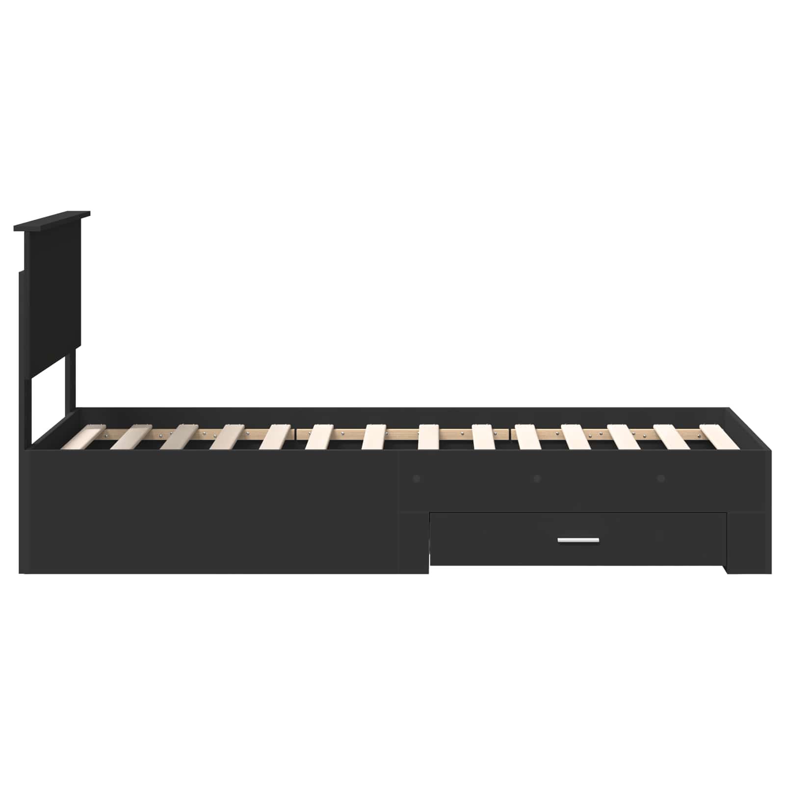 Cadre de lit Noir et argent 75 x 190 cm Bois d'ingénierie - XIOS