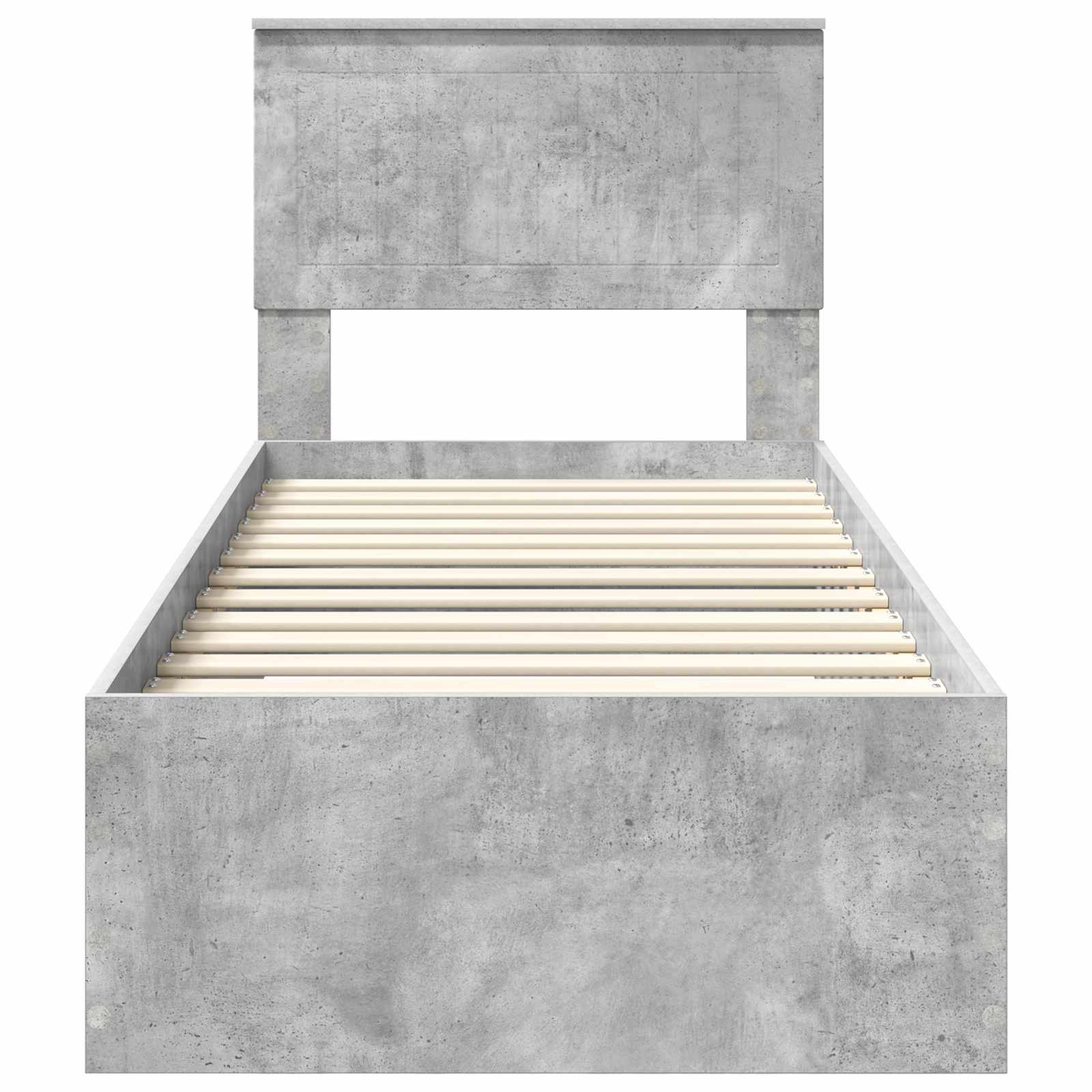 Cadre de lit Gris Béton et Argent 75 x 190 cm Bois d'ingénierie - XIOS