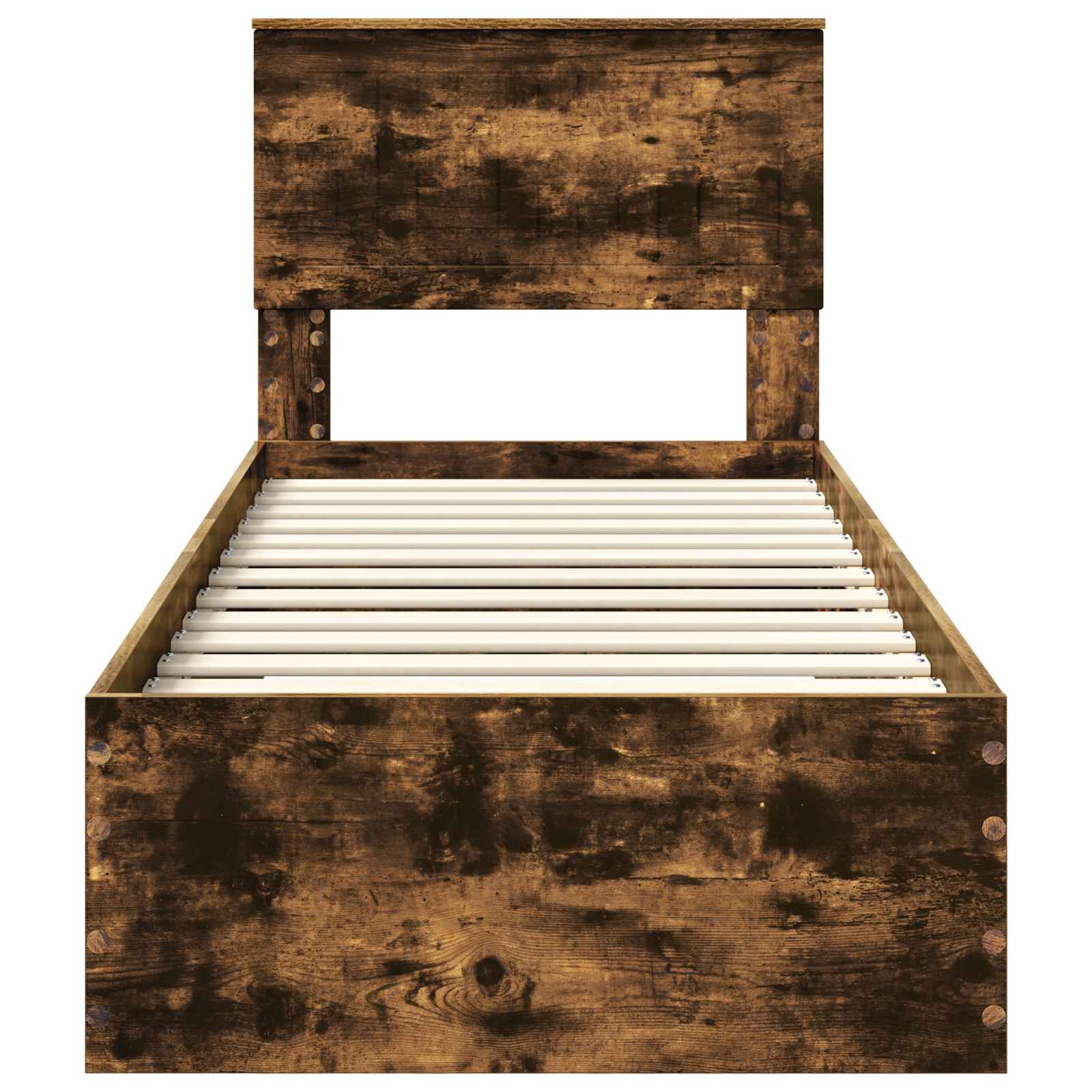 Cadre de lit Chêne Fumé et Argent 75 x 190 cm Bois d'ingénierie - XIOS