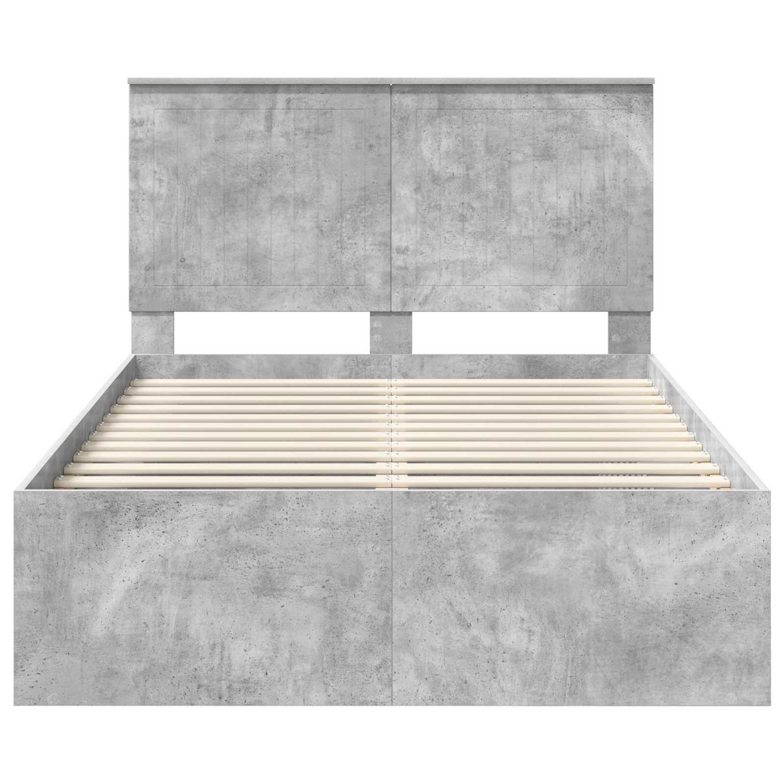 Cadre de lit avec tête de lit Béton 120 x 200 cm Pin massif - XIOS