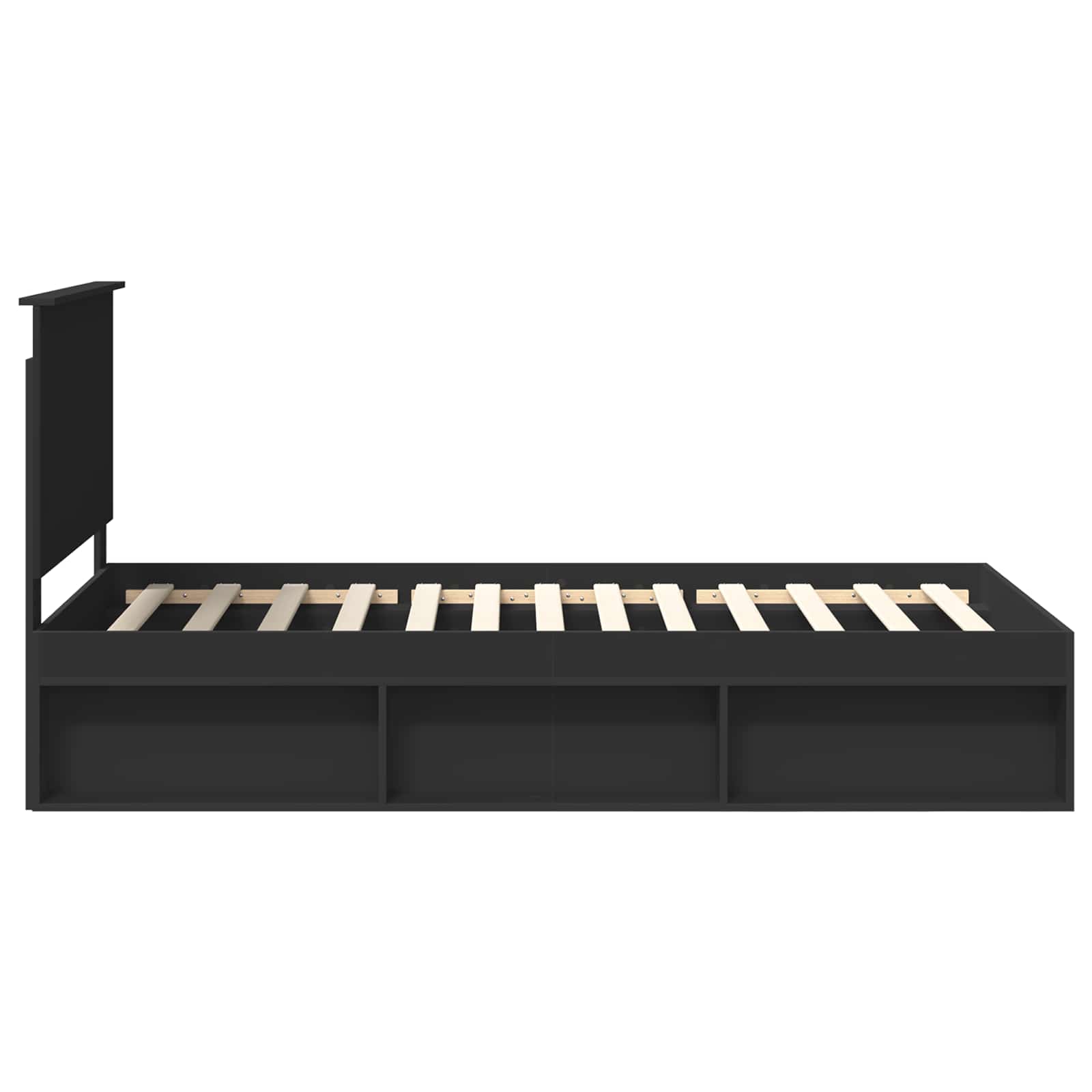 Cadre de lit avec tête de lit Noir 100 x 200 cm Pin massif - XIOS