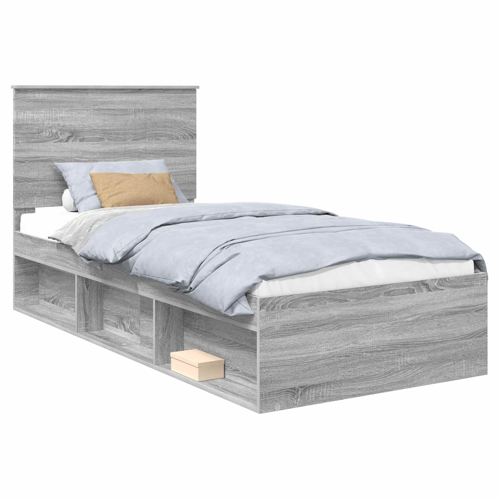 Cadre de lit Gris Sonoma 90 x 190 cm Bois de pin massif
