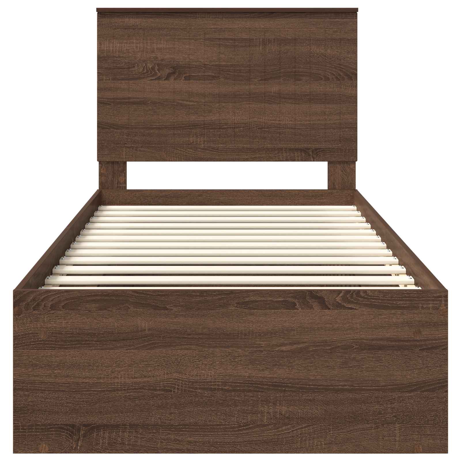 Cadre de lit avec tête de lit Chêne brun 90 x 190 cm Pin massif - XIOS