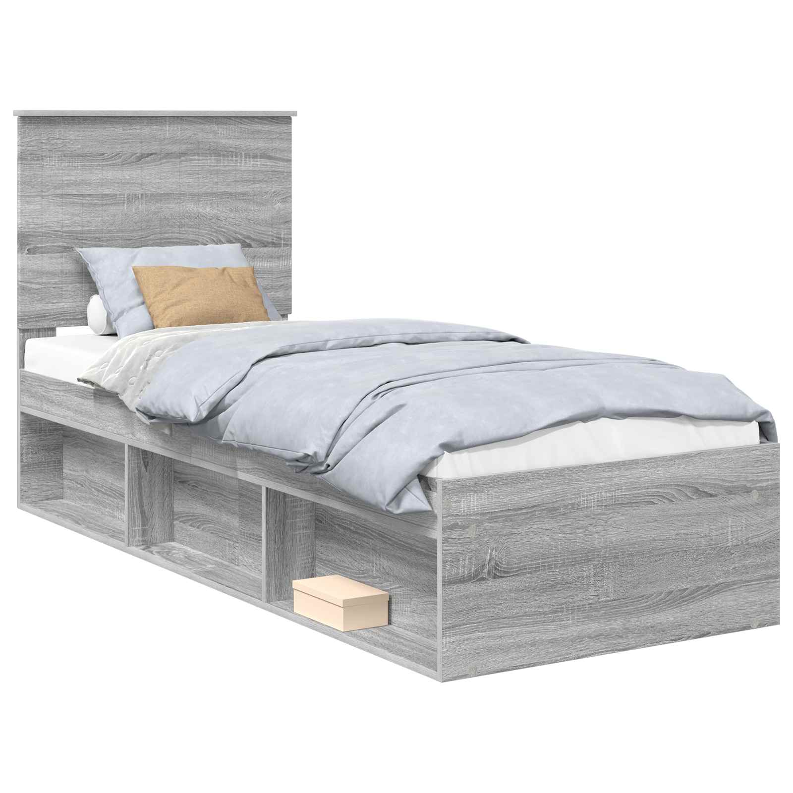 Cadre de lit Gris Sonoma 75 x 190 cm Bois de pin massif - XIOS