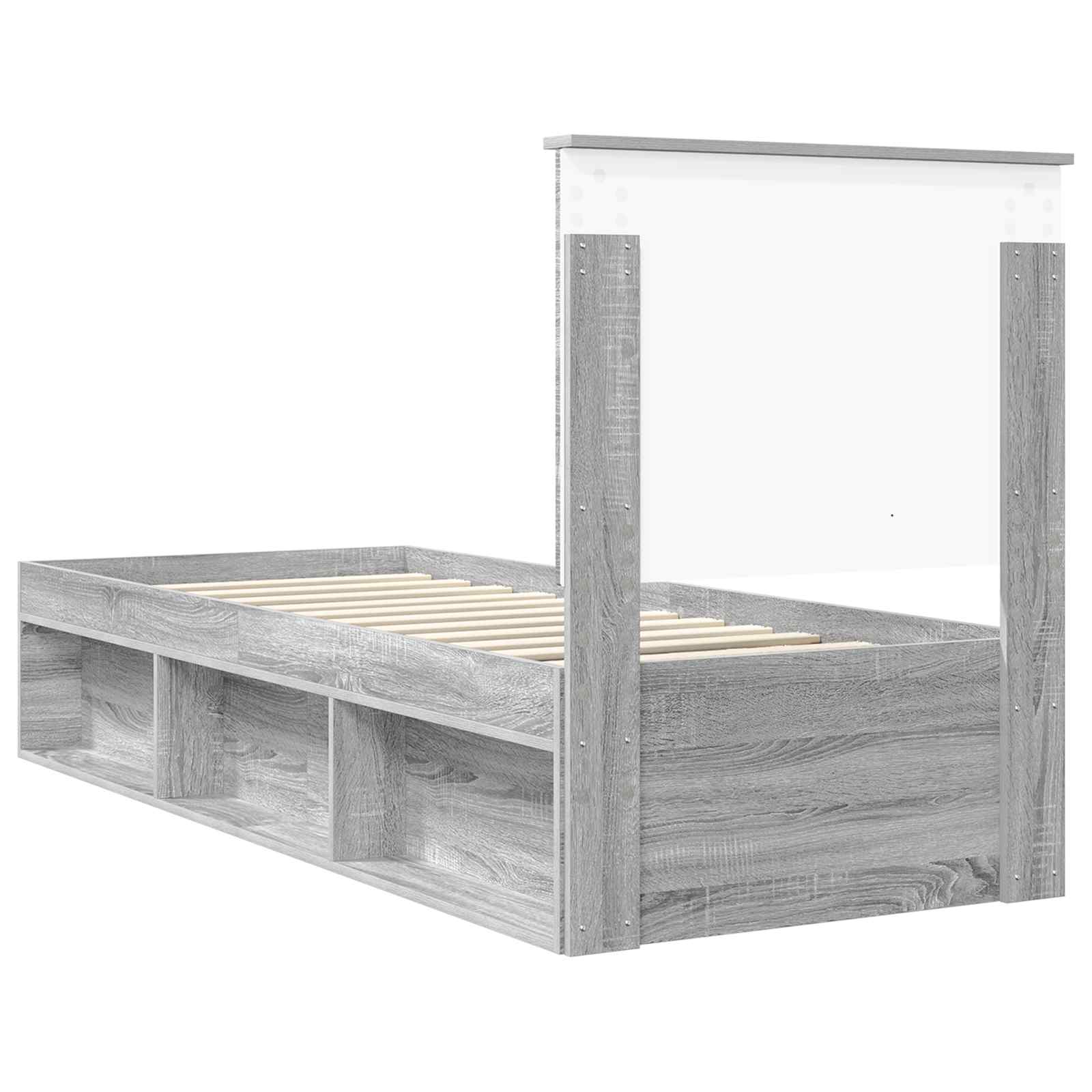 Cadre de lit Gris Sonoma 75 x 190 cm Bois de pin massif - XIOS