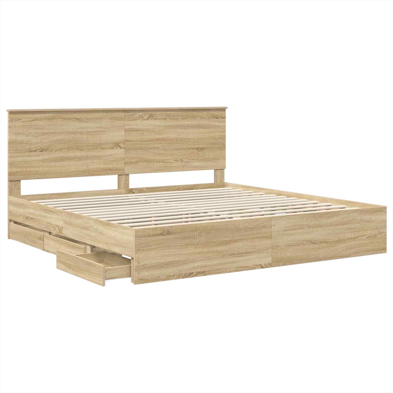 Cadre de lit Chêne Sonoma 200 x 200 cm Bois Ingénierie - XIOS