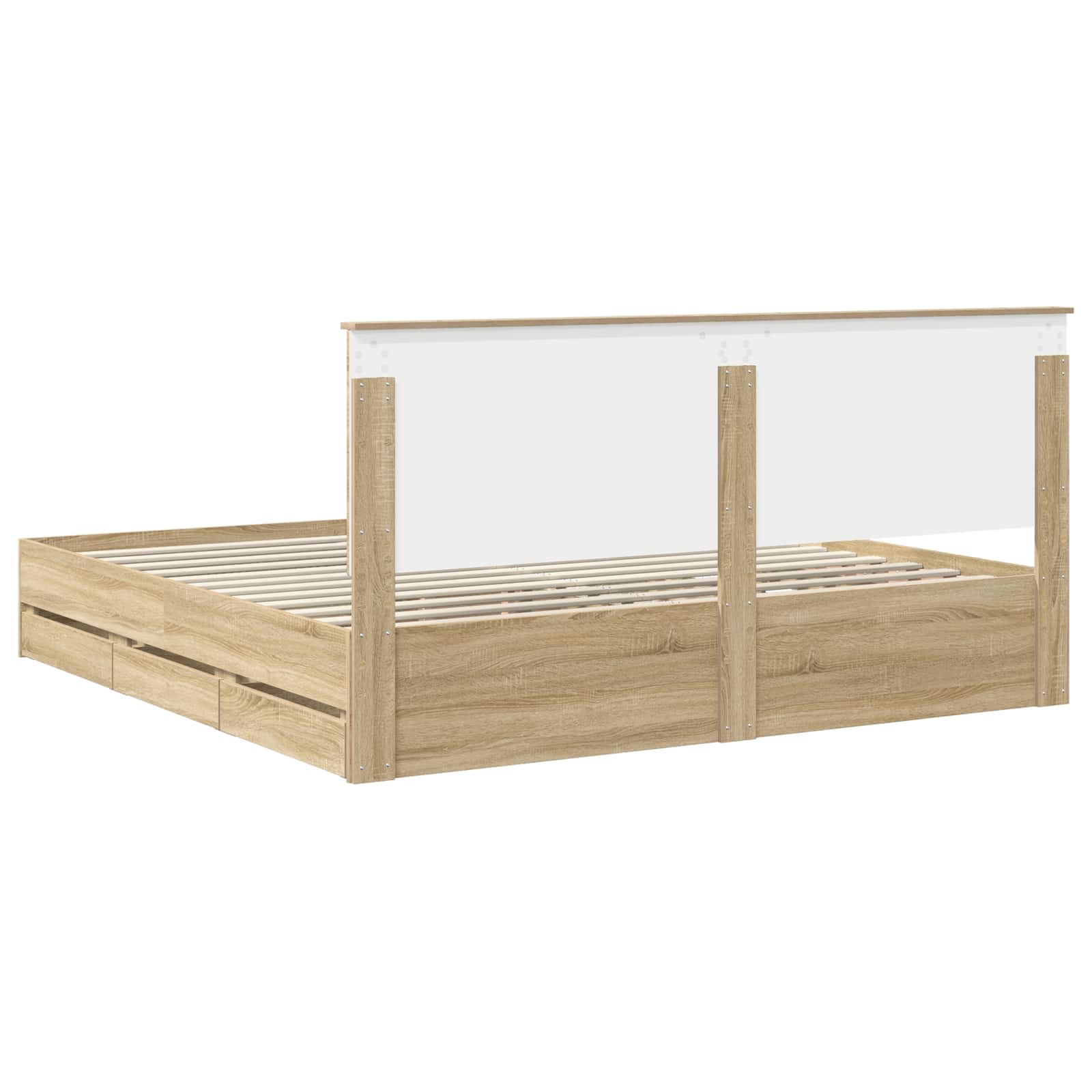 Cadre de lit Chêne Sonoma 200 x 200 cm Bois Ingénierie - XIOS