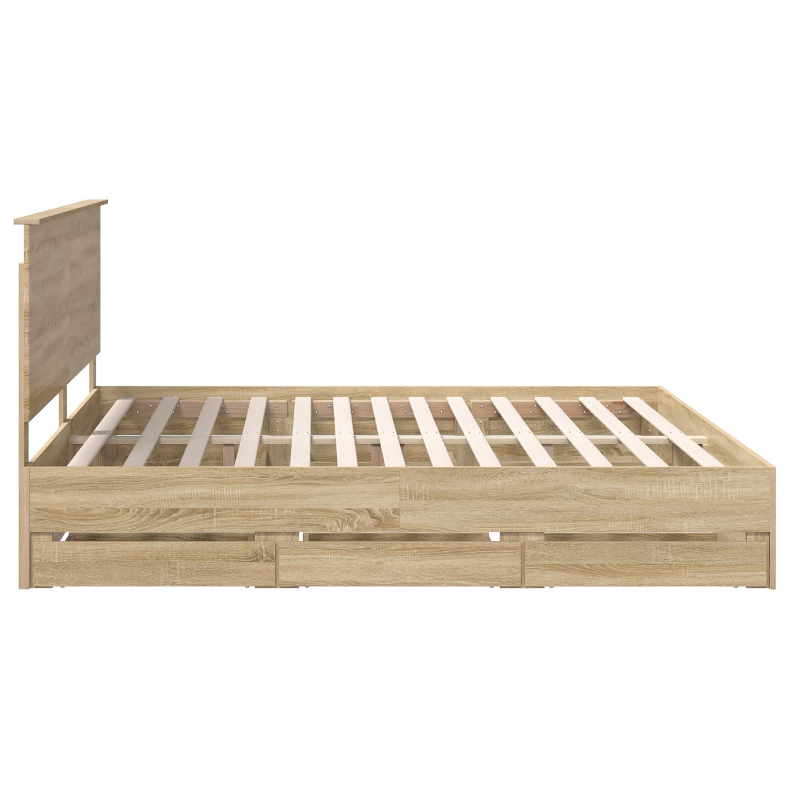Cadre de lit Chêne Sonoma 200 x 200 cm Bois Ingénierie - XIOS