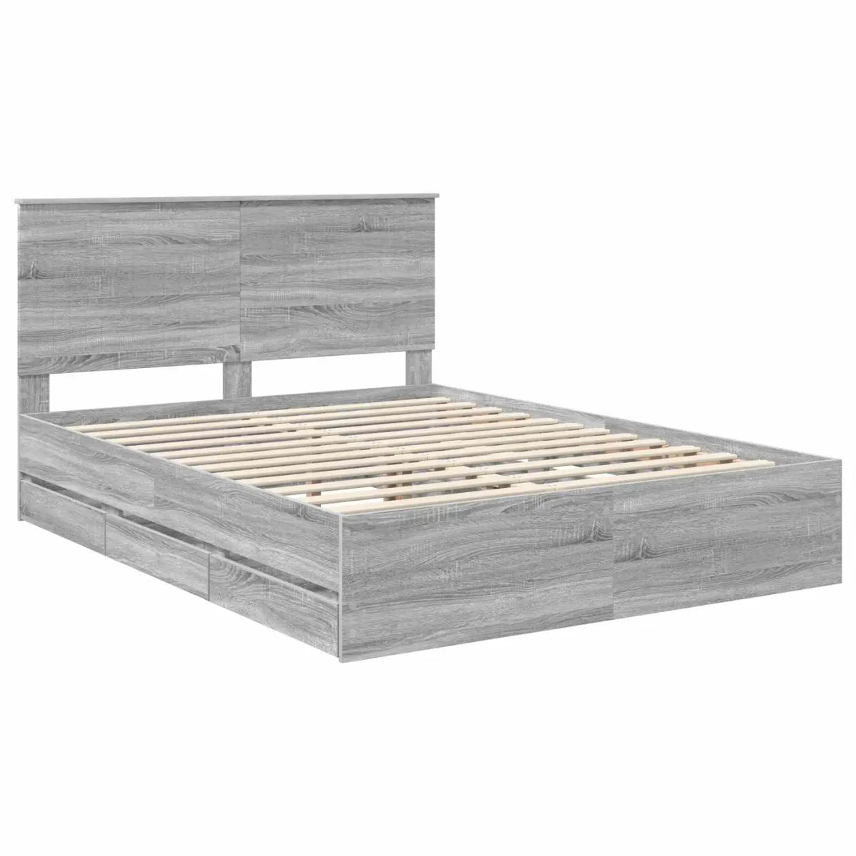 Cadre de lit Gris Sonoma 150 x 200 cm Bois Ingénierie - XIOS