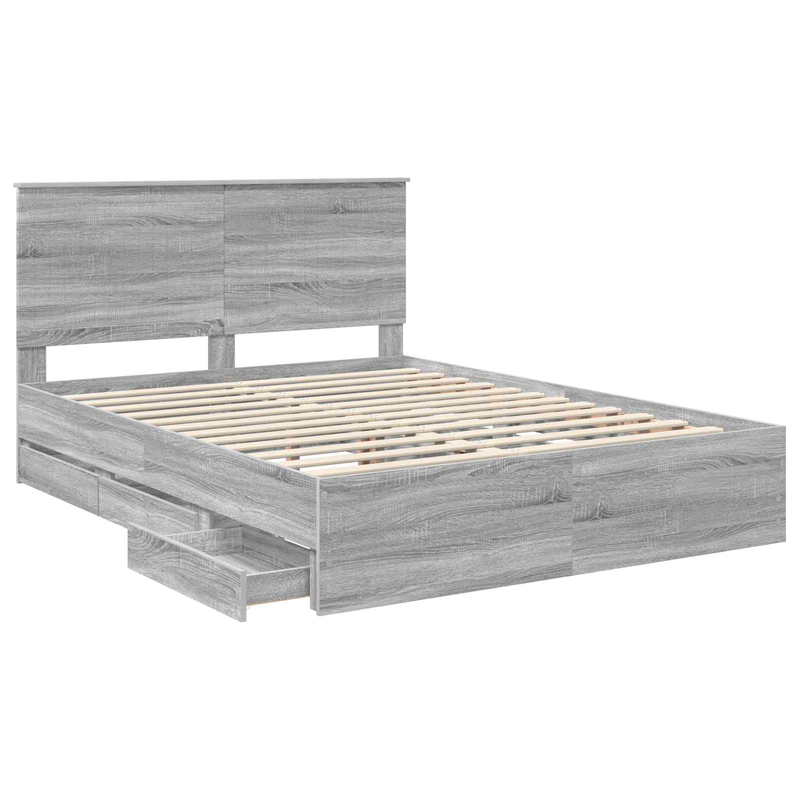 Cadre de lit Gris Sonoma 150 x 200 cm Bois Ingénierie - XIOS
