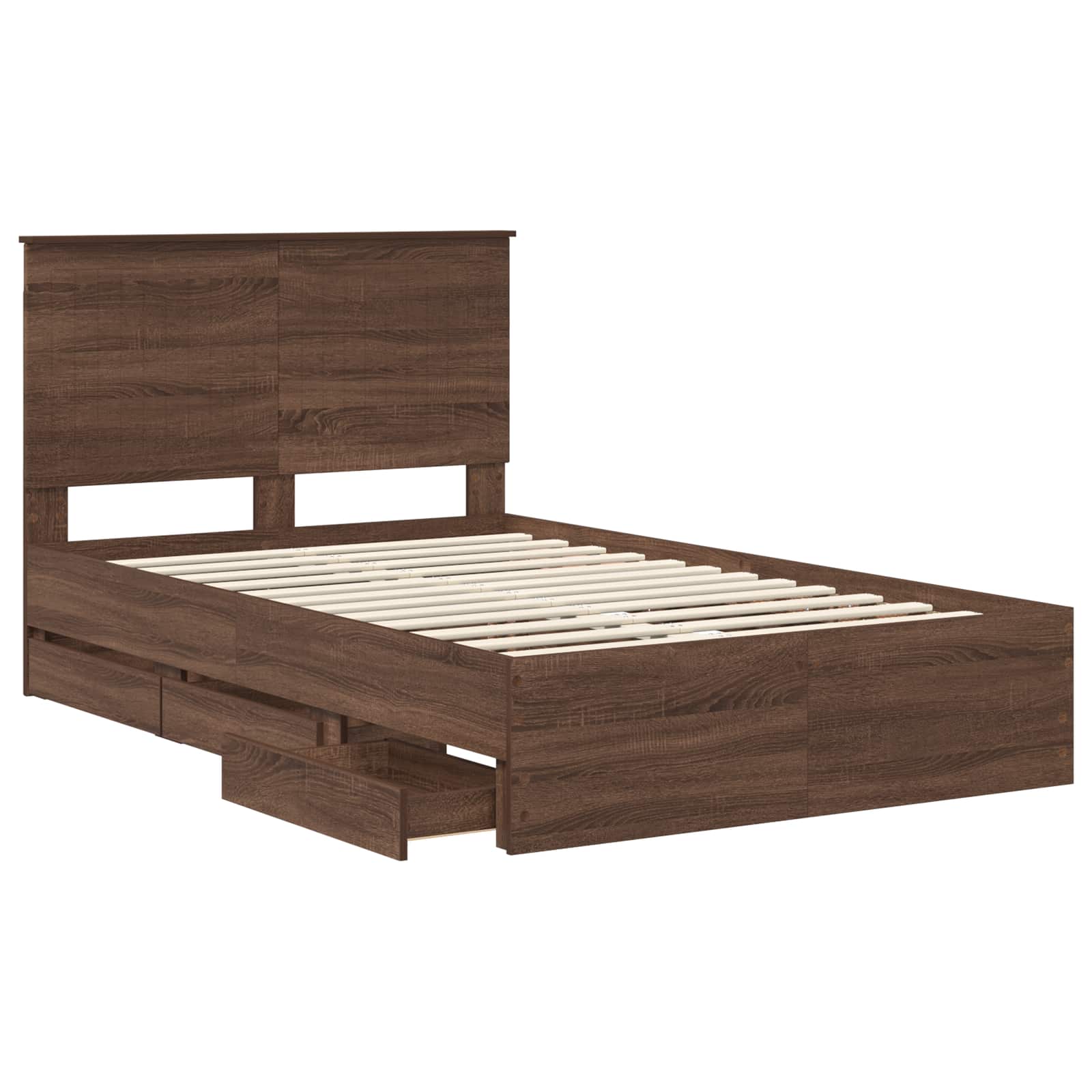 Cadre de lit Chêne brun 120 x 190 cm Bois Ingénierie - XIOS