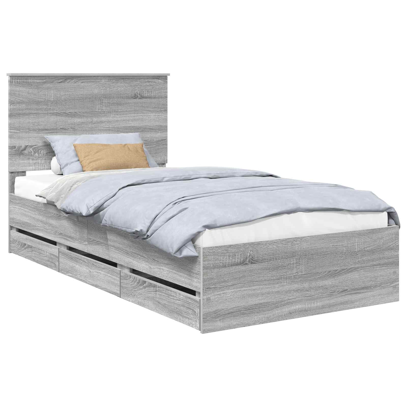 Cadre de lit Gris Sonoma 100 x 200 cm Bois Ingénierie - XIOS