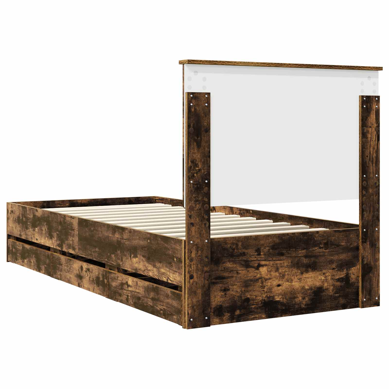 Cadre de lit avec tiroir Chêne fumé 90 x 200 cm Bois Ingénierie - XIOS