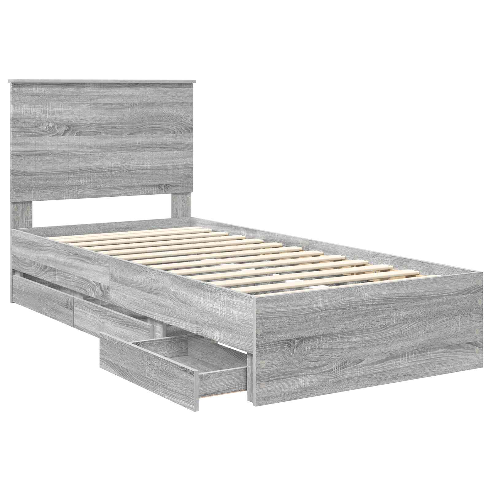 Cadre de lit Gris Sonoma 90 x 200 cm Bois Ingénierie - XIOS