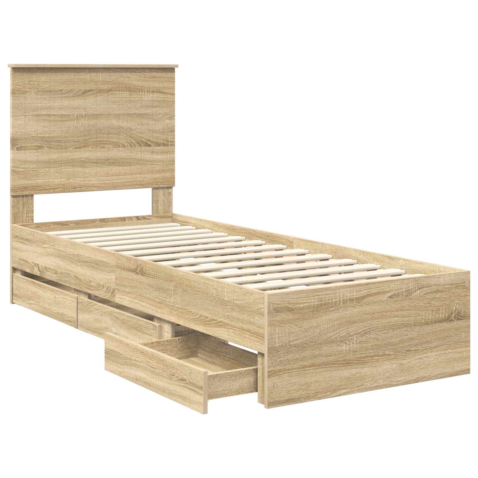 Cadre de lit Chêne Sonoma 75 x 190 cm Bois Ingénierie - XIOS