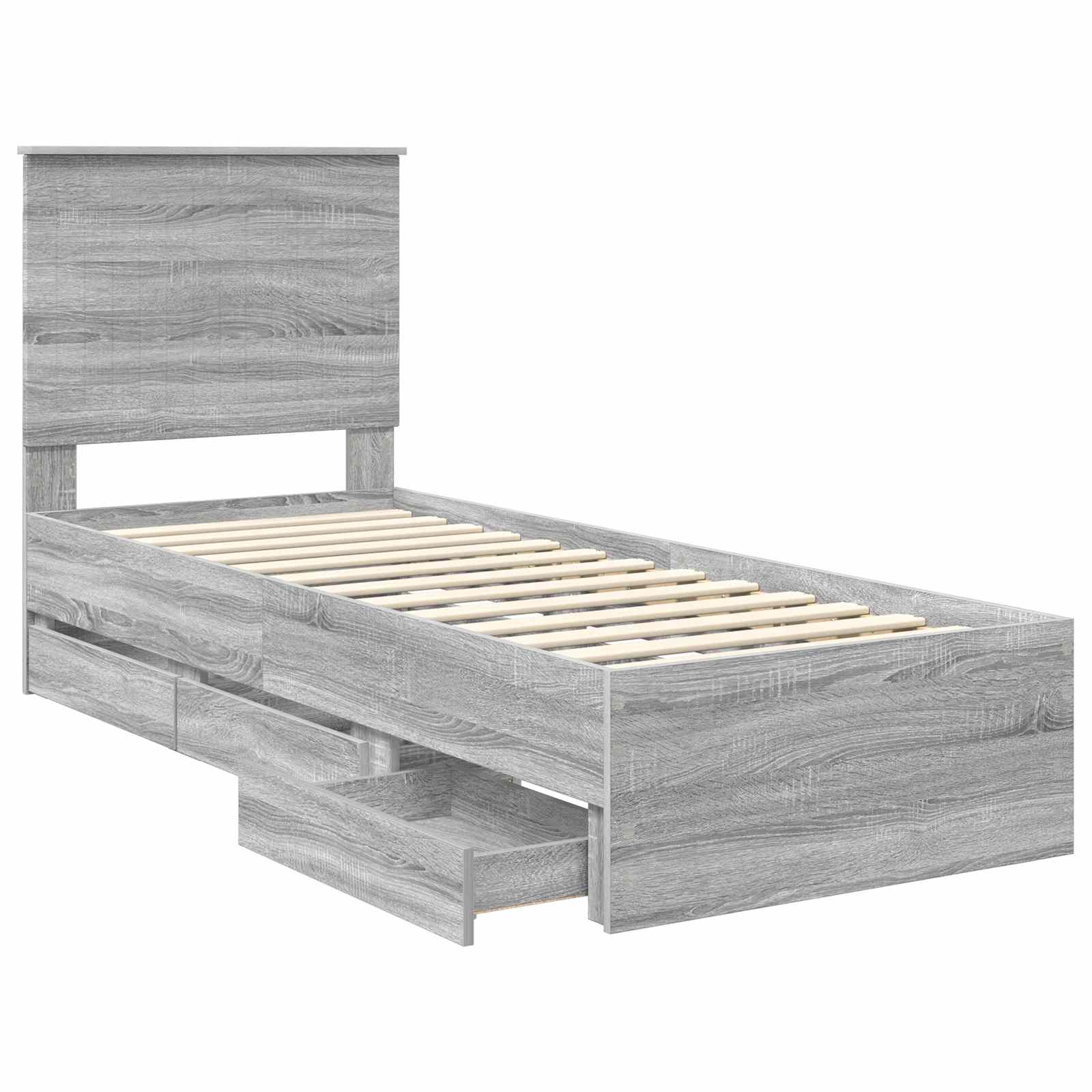Cadre de lit Gris Sonoma 75 x 190 cm Bois Ingénierie - XIOS