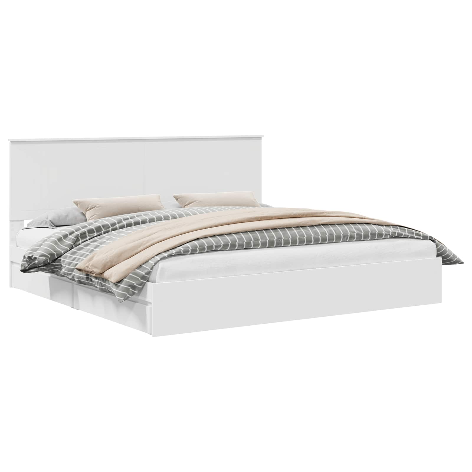 Lit de Rangement Blanc 200 x 200 cm Bois d'ingénierie - XIOS