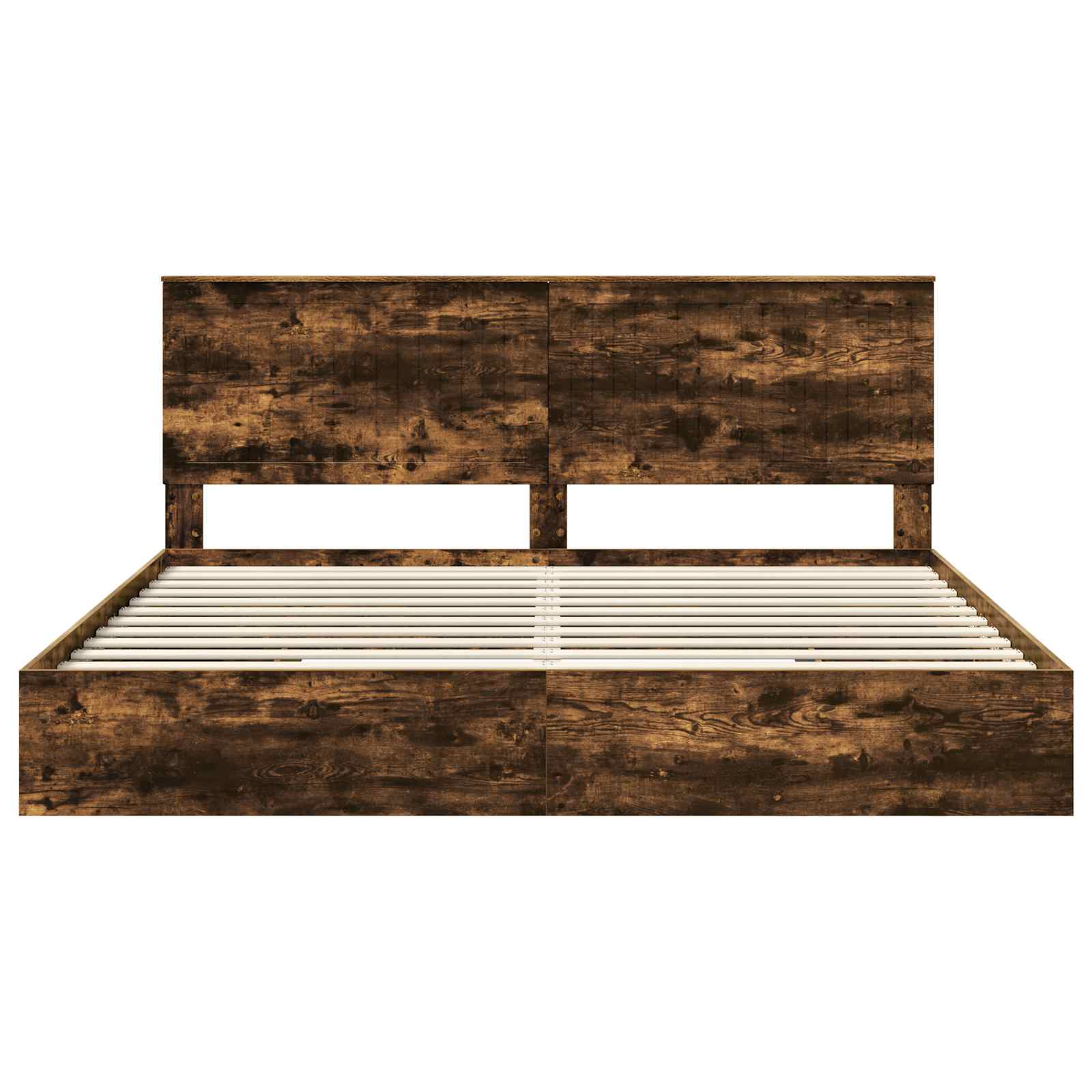 Lit de Rangement Chêne fumé 200 x 200 cm Bois d'ingénierie - XIOS