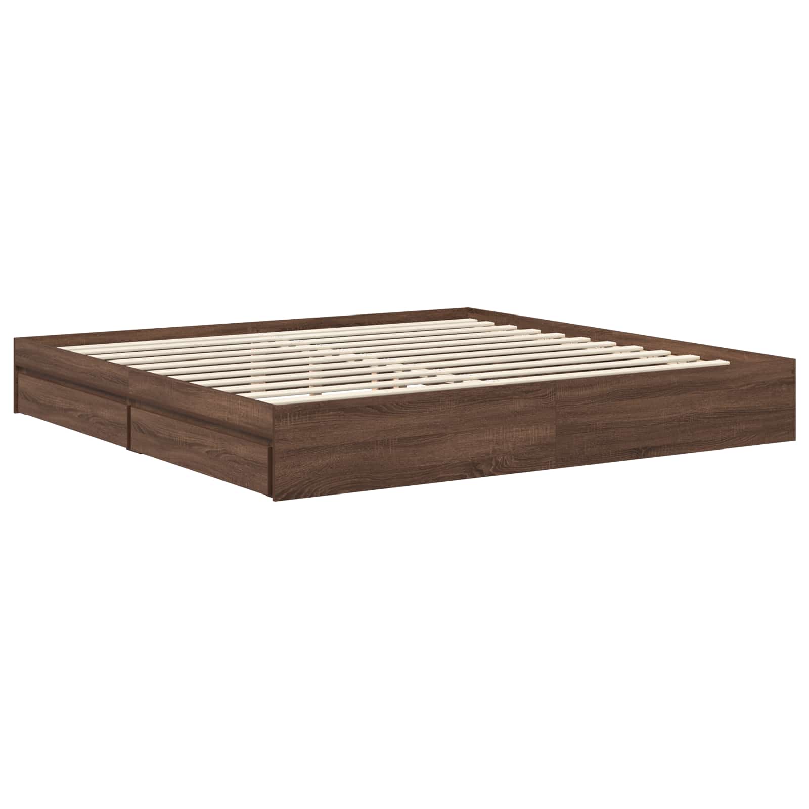 Lit de Rangement Chêne brun 200 x 200 cm Bois d'ingénierie - XIOS