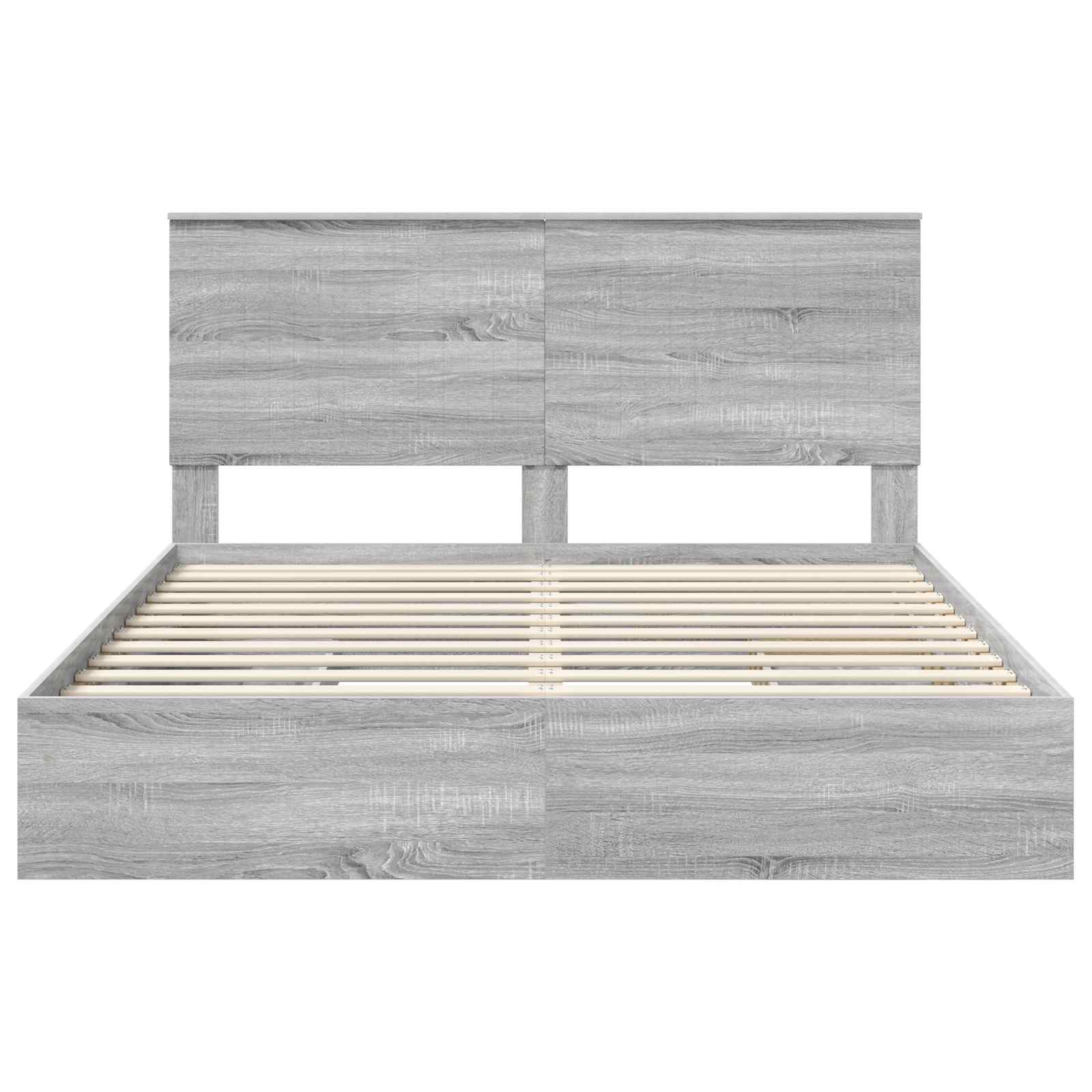 Lit de Rangement Gris Sonoma 160 x 200 cm Bois d'ingénierie - XIOS