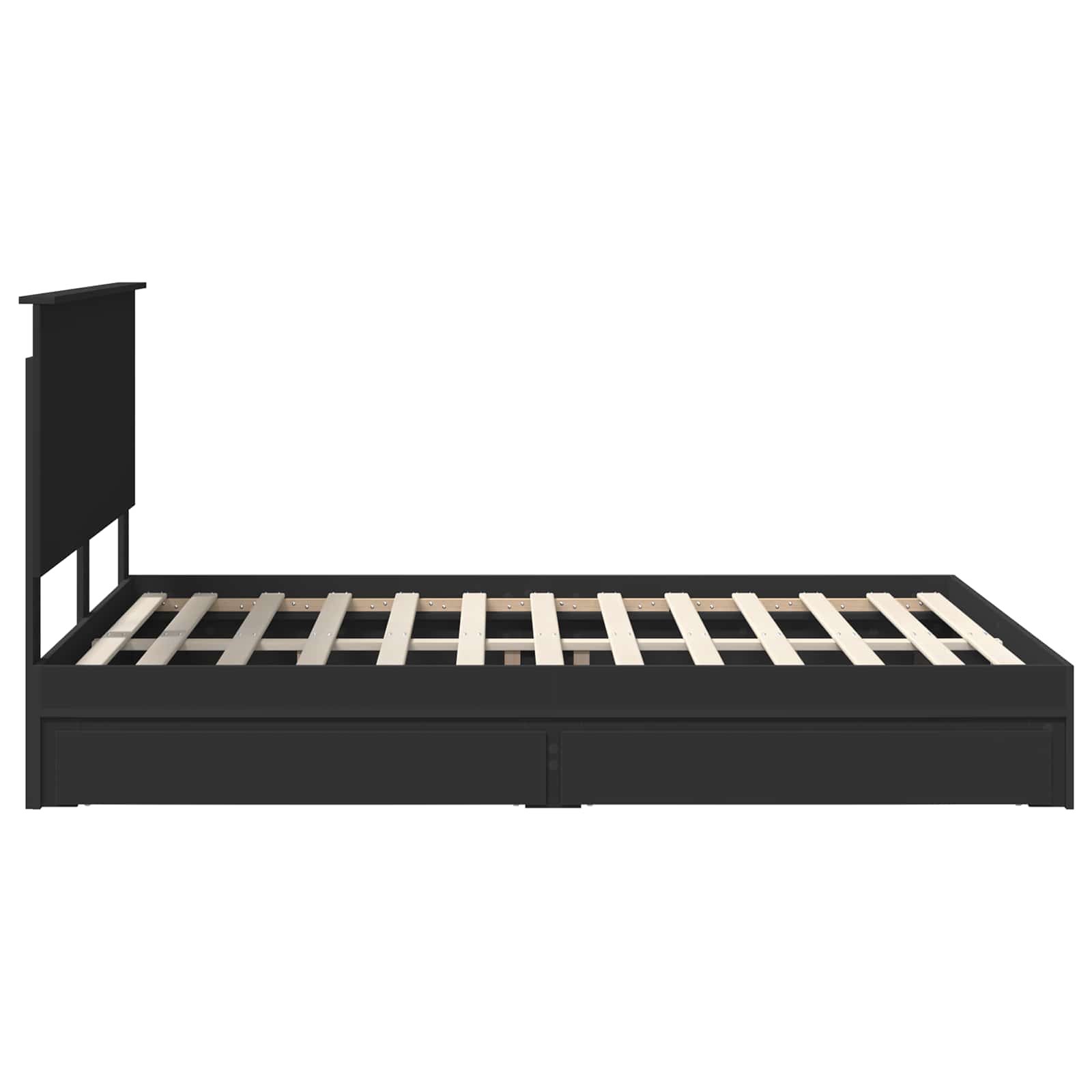 Lit de Rangement Noir 150 x 200 cm Bois d'ingénierie - XIOS