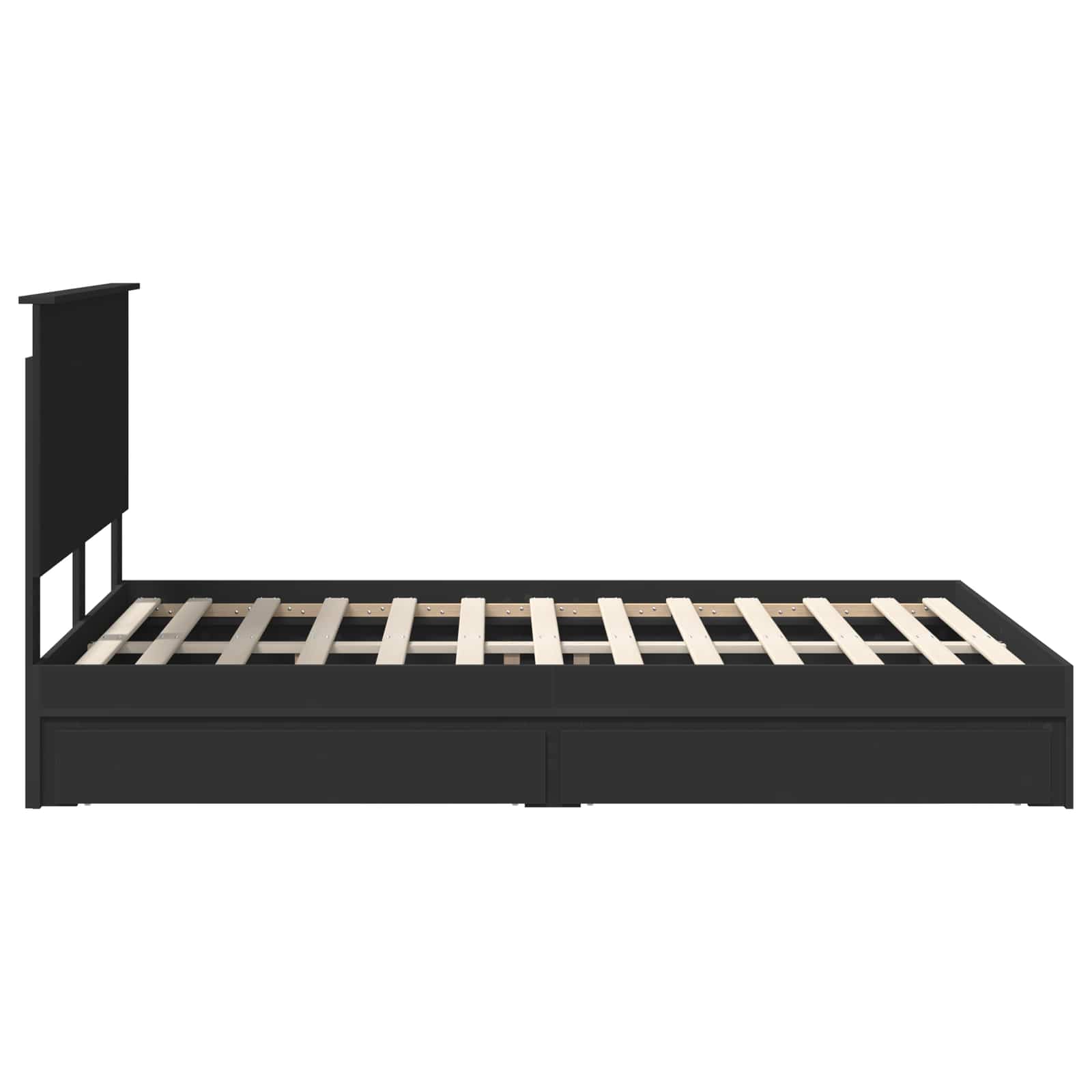 Lit de Rangement Noir 135 x 190 cm Bois d'ingénierie - XIOS