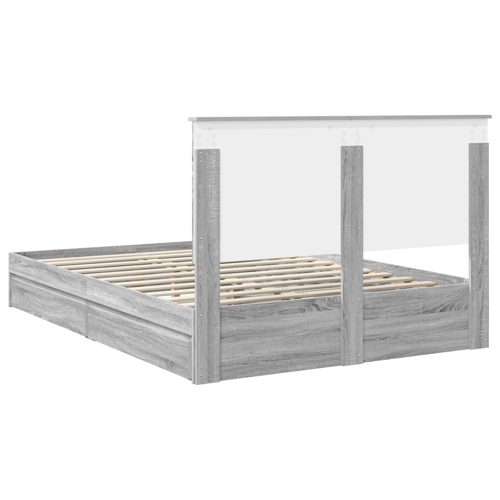 Lit de Rangement Gris Sonoma 135 x 190 cm Bois d'ingénierie - XIOS