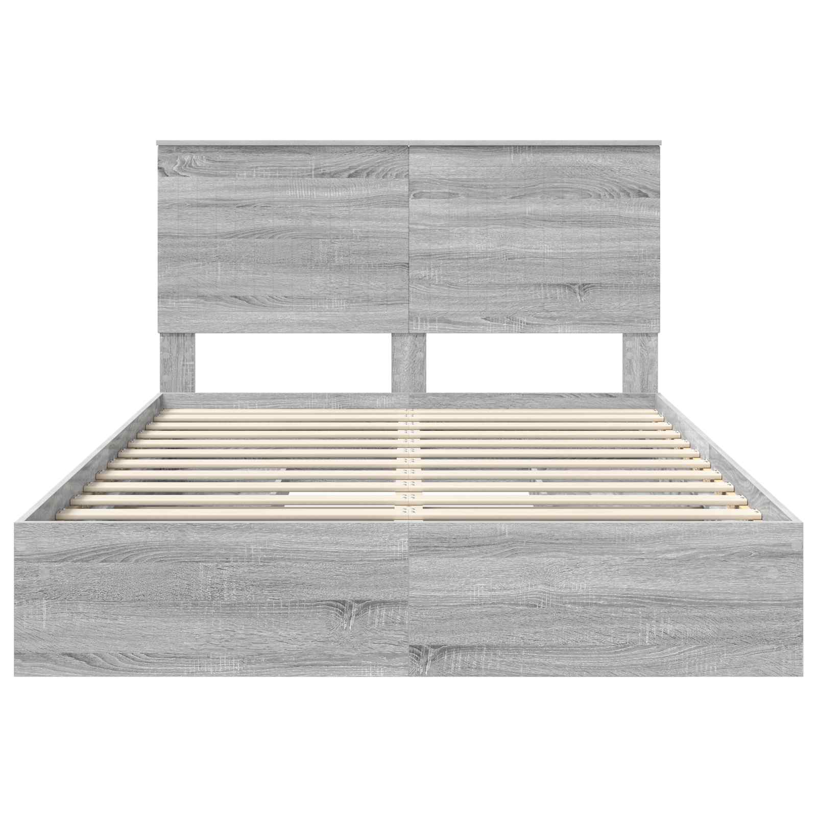 Lit de Rangement Gris Sonoma 135 x 190 cm Bois d'ingénierie - XIOS